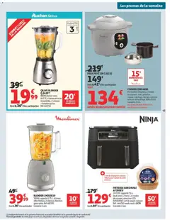 Auchan - Prévisualisation de Auchan Produits laitiers supers valide à partir de 05.05.2026 | Page: 45 | Produits: Blender, Bol, Friteuse sans huile, Huile