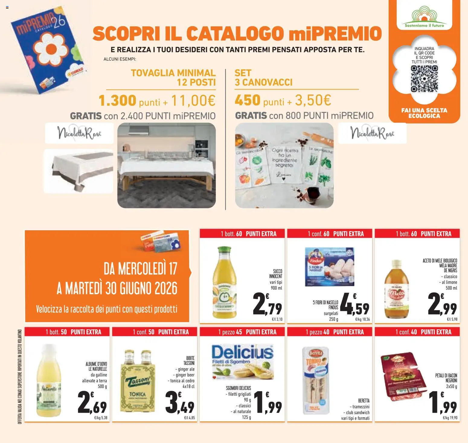 Volantino Conad del 17.06.2026 | Pagina: 44 | Prodotti: Succo, Limone, Tonno, Aceto