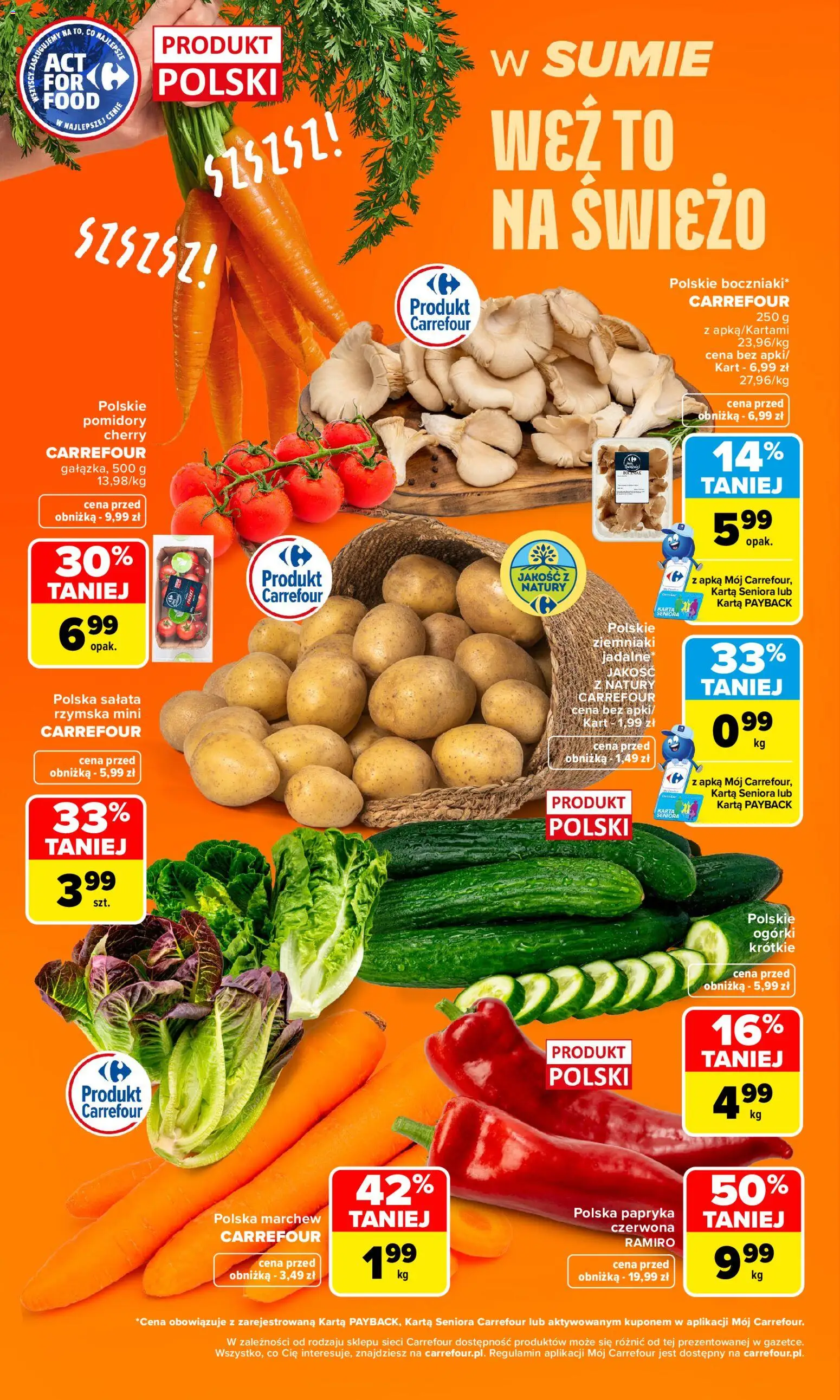 Carrefour gazetka - Weź to na świeżo od 31.08.2026 | Strona: 4 | Produkty: Karta, Pomidory, Ogórki, Ziemniaki