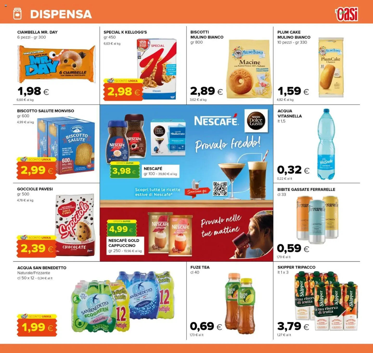 Volantino Oasi del 02/07/2026 | Pagina: 19 | Prodotti: Cioccolato, Acqua, Latte, Ferrarelle