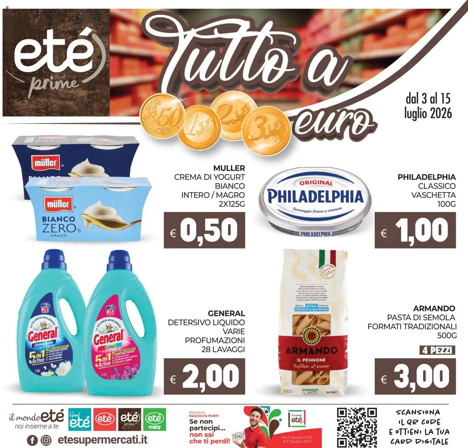 Volantino Eté del 03/07/2026 | Pagina: 1 | Prodotti: Crema, Yogurt, Tè, Pasta
