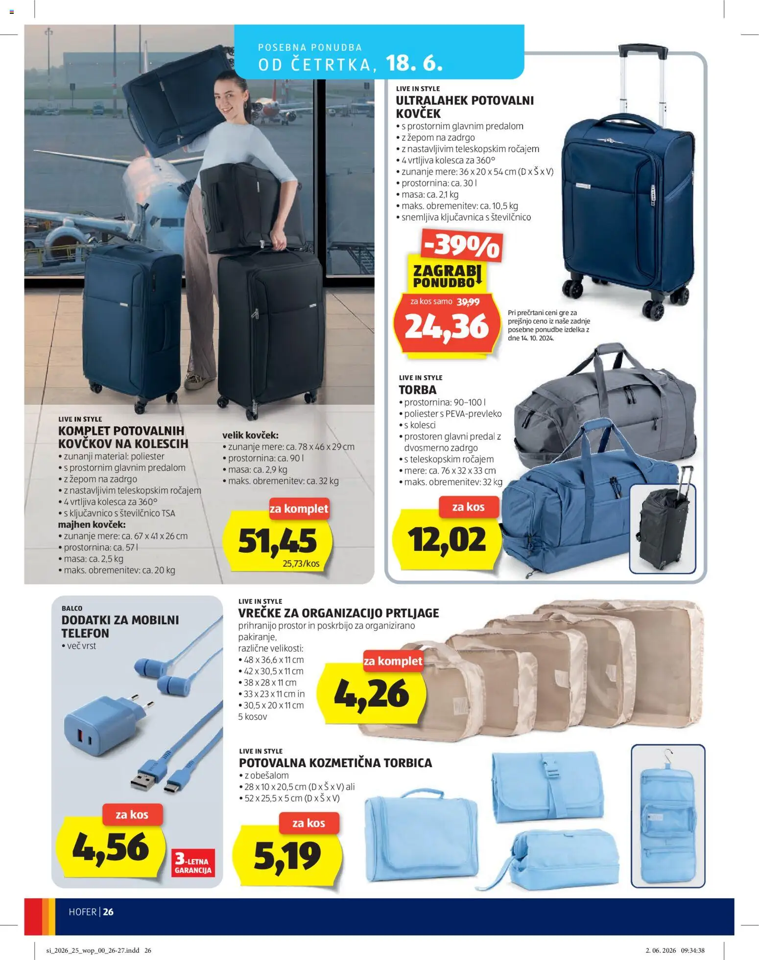 Hofer SI katalog | vrijedi od 10.06.2026 | Stranica: 26 | Proizvodi: Torbica, Telefon, Torba