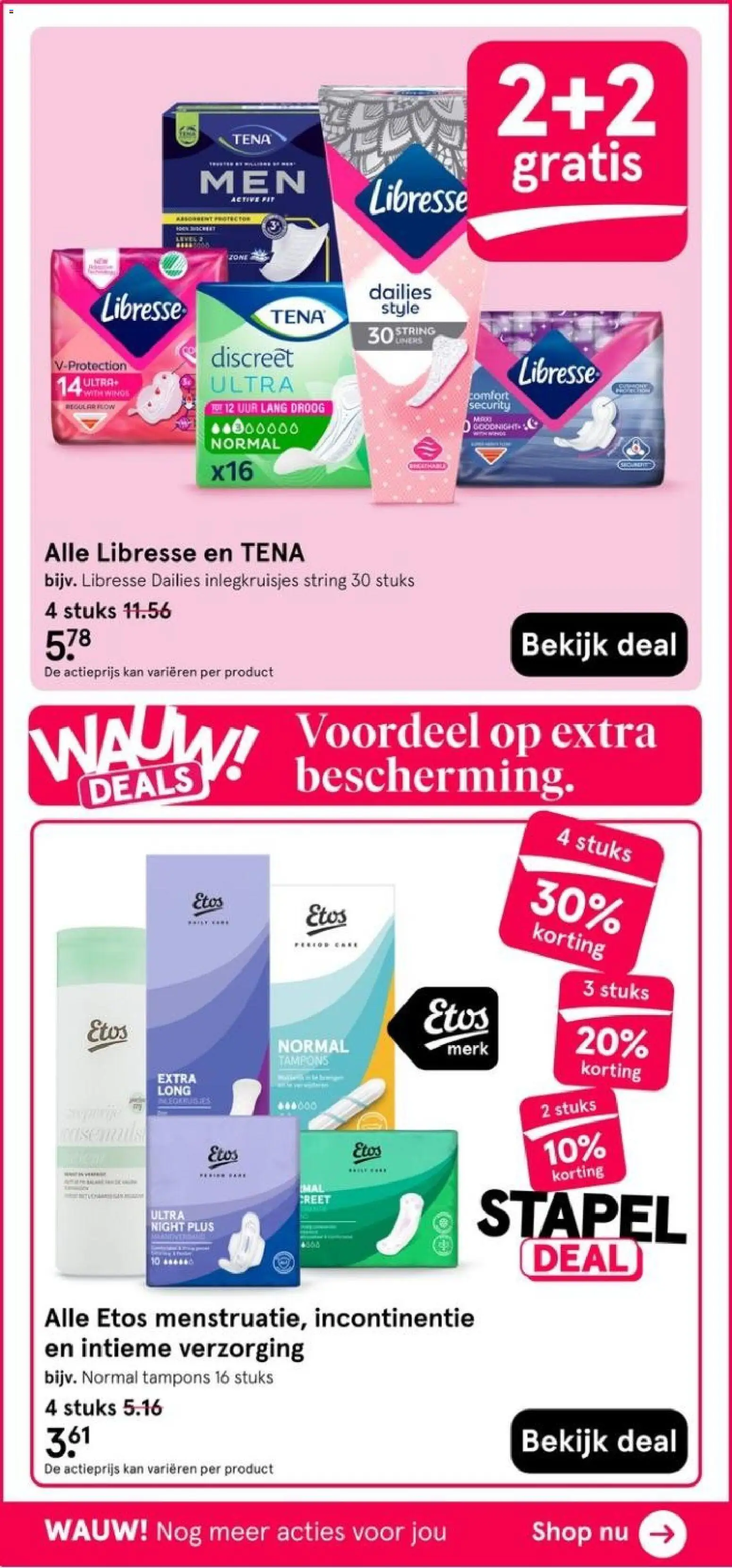 {H1} | Pagina: 56 | Producten: Kan, Inlegkruisjes, Tampons