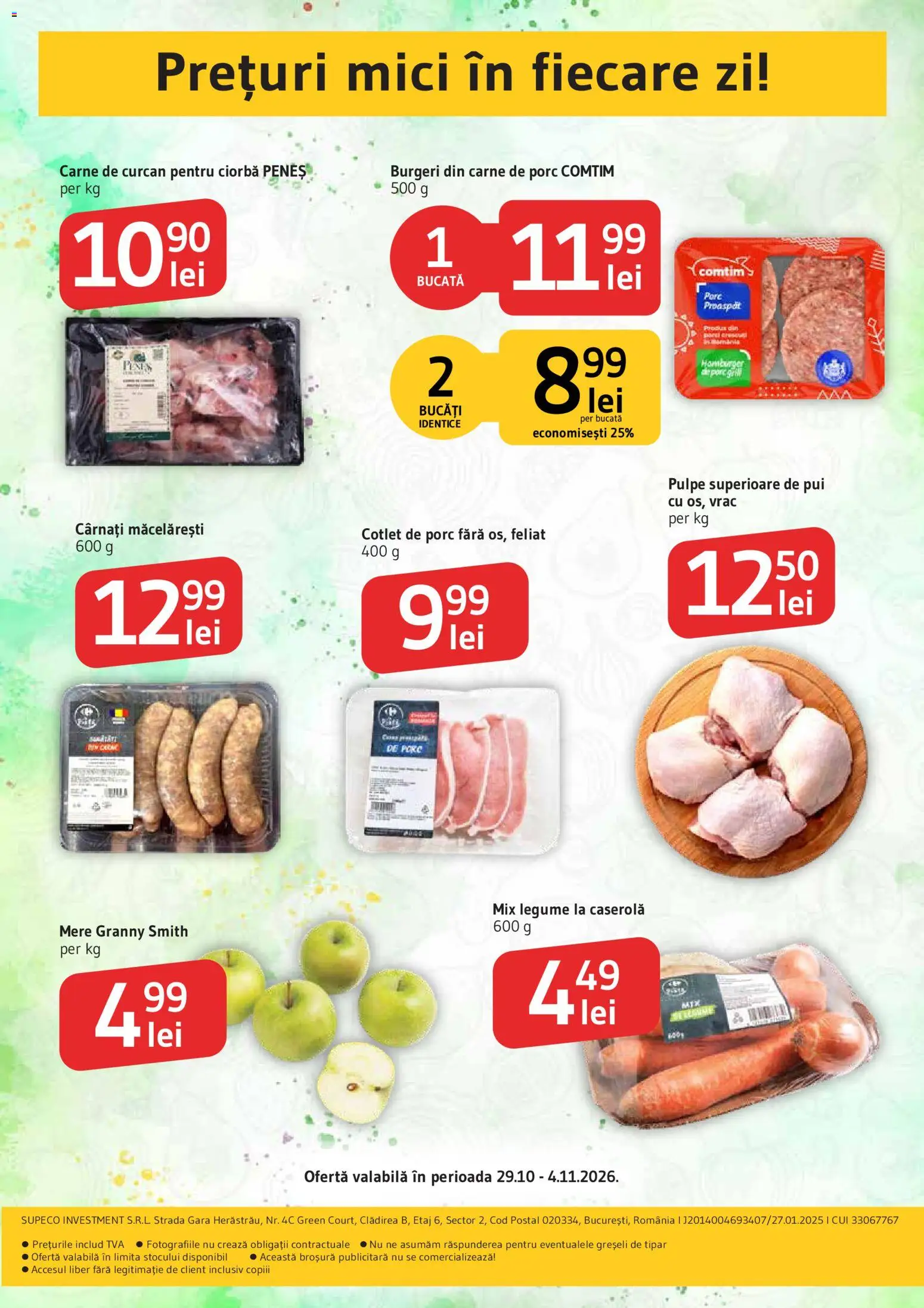 Noul catalog Supeco – valabil de la 29.10.2026 | Pagină: 2 | Produse: Ciorba, Carne De Porc, Mere, Cârnați