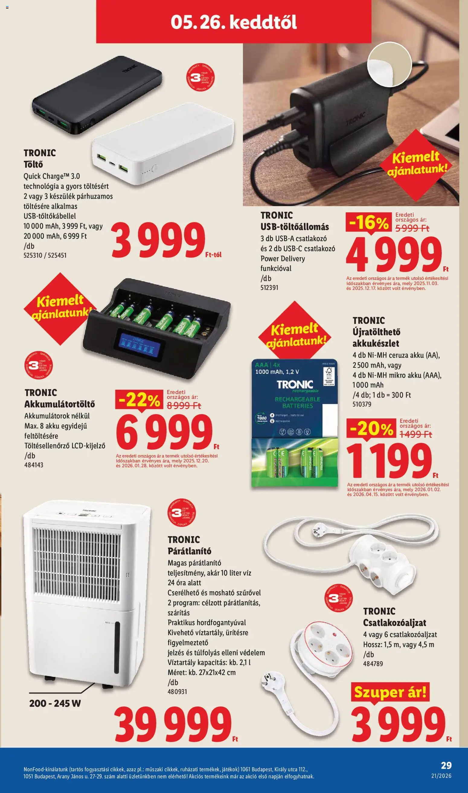 Lidl akciós ujság - amely érvényes a következő dátumtól: 21.05.2026 | Oldal: 29 | Termékek: Csatlakozó, Játékok, Töltő, Óra