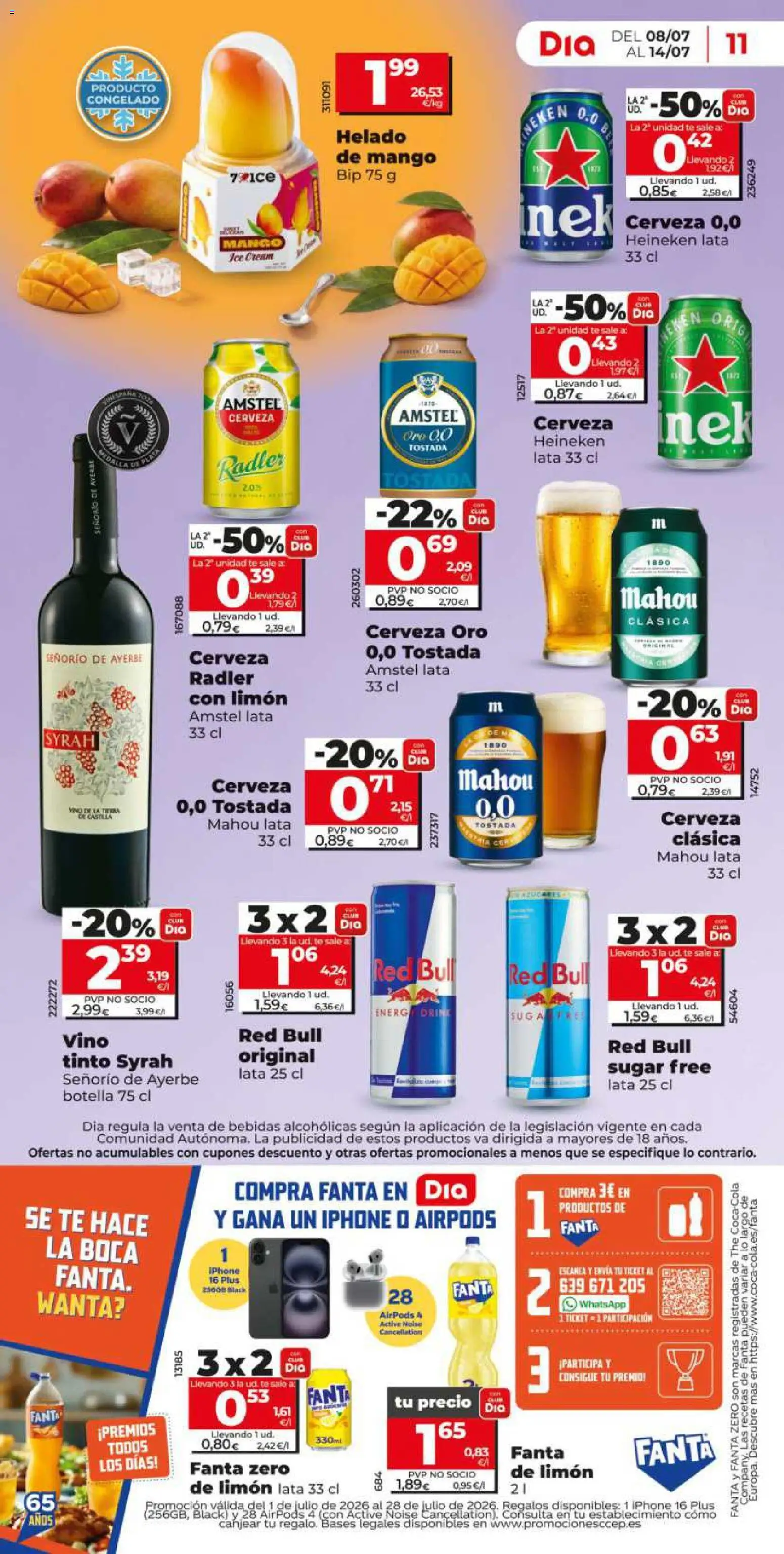 Dia - folleto Market │ válido desde el 08/07/2026 | Página: 11 | Productos: Cerveza, Té, Helado, Airpods