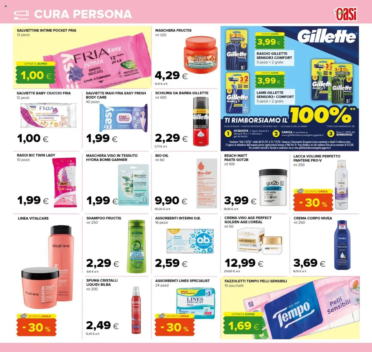 Volantino Oasi del 21/08/2026 | Pagina: 25 | Prodotti: Crema, Maschera, Lacca, Assorbenti