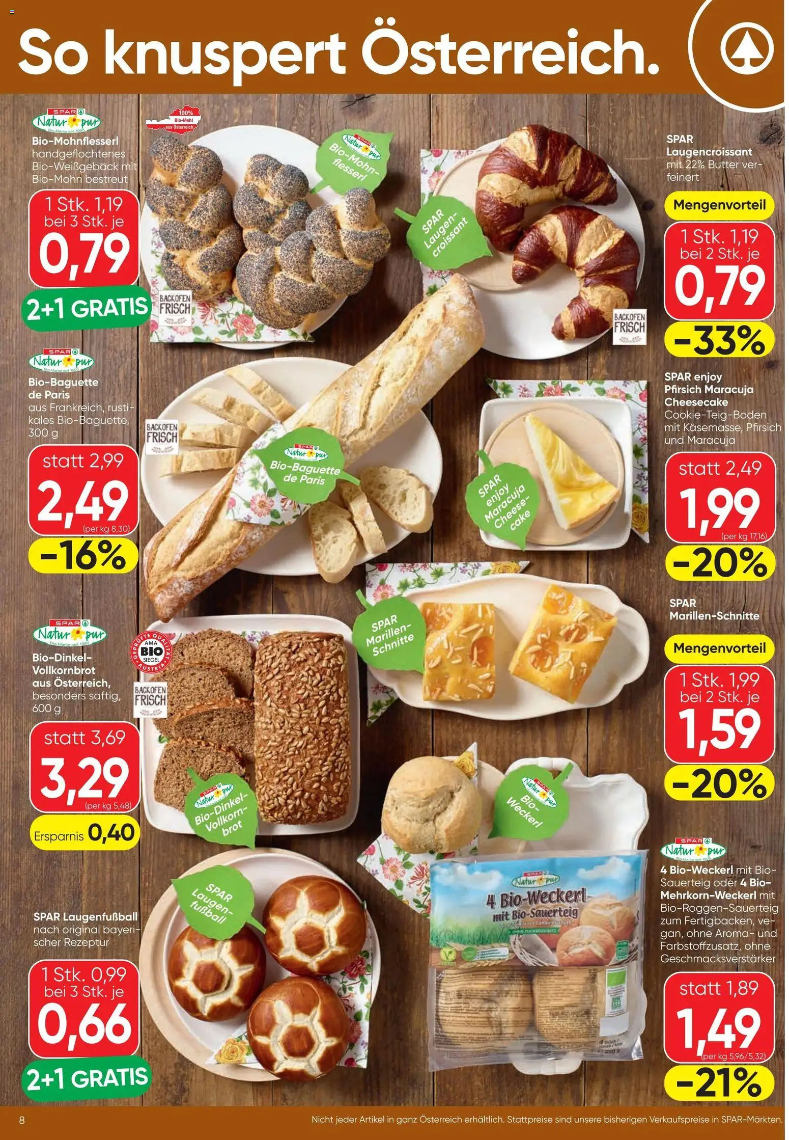 Spar - Flugblatt gültig ab 18.06.2026 | Seite: 8 | Produkte: Pfirsich, Butter, Brot