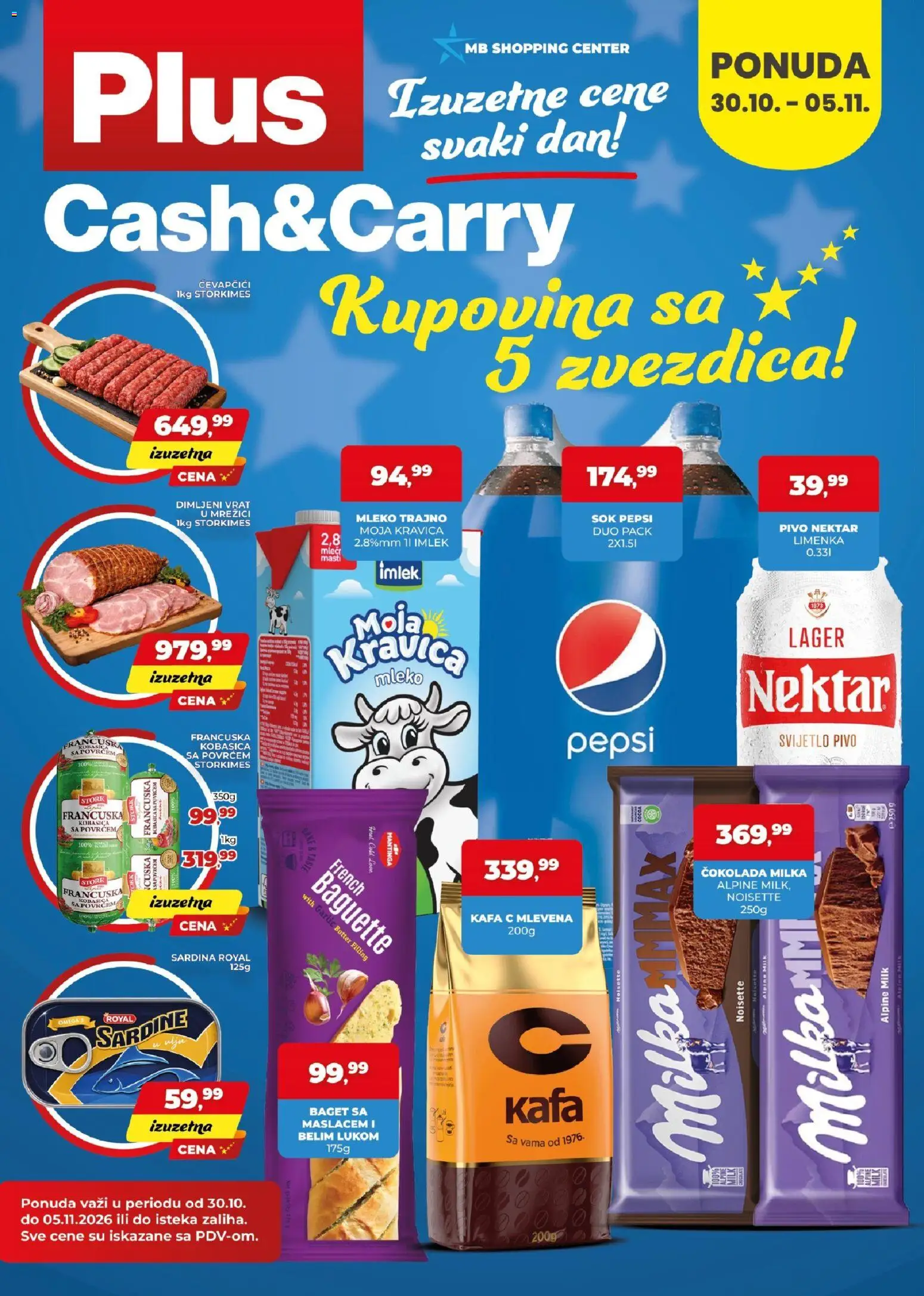 Plus Cash & Carry katalog - važi od 30.10.2026 | Strana: 1 | Proizvode: Milka, Sok, Omega, Kobasica