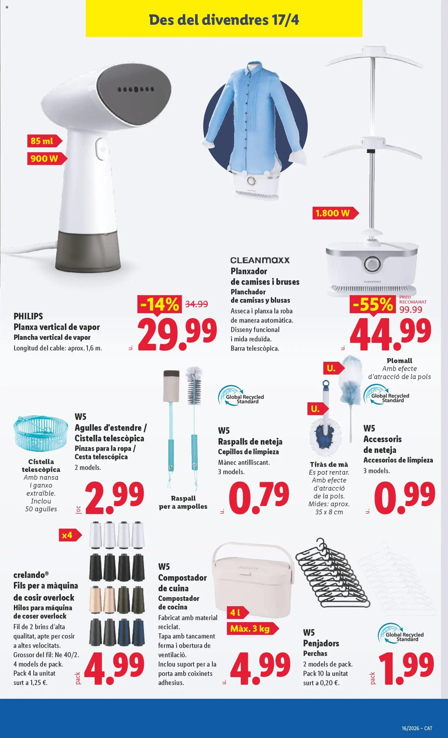 Lidl folleto de bazar │ válido desde el 13.04.2026 | Página: 21 | Productos: Plancha vertical, Ropa, Cocina, Máquina de coser