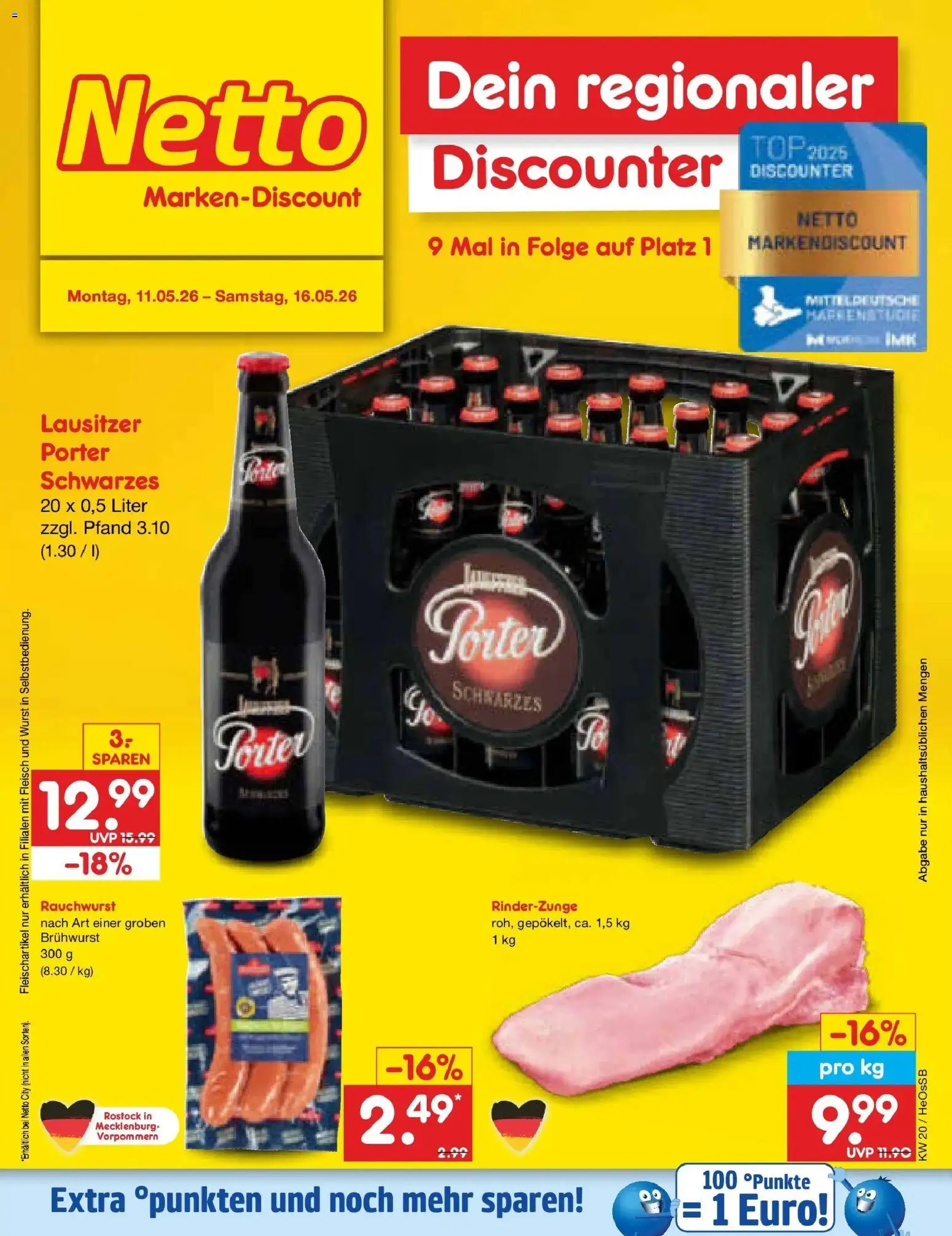 Netto Marken-Discount Prospekt Kröpelin	 – gültig ab 10.05.2026 | Seite: 44 | Produkte: Top, Wurst, Fleisch