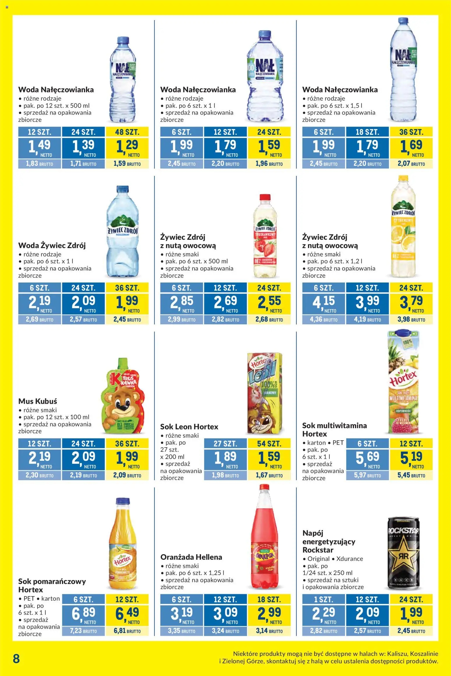 Makro gazetka - Kupujesz więcej płacisz mniej od 09.06.2026 | Strona: 8 | Produkty: Sok pomarańczowy, Oranżada hellena, Sok, Woda