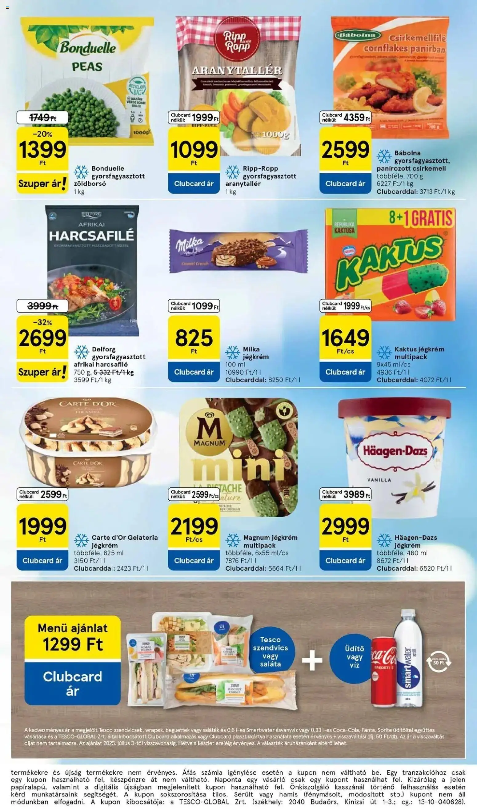 Tesco akciós ujság - amely érvényes a következő dátumtól: 07.04.2026 | Oldal: 5 | Termékek: Szendvics, Afrikai harcsafilé, Saláta, Csirkemell