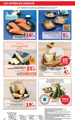 Super U - Prévisualisation de Super U - Les prix bas de la semaine valide à partir de 30/06/2026 | Page: 28 | Produits: Poissonnerie, Fromage, Saumon, Camembert
