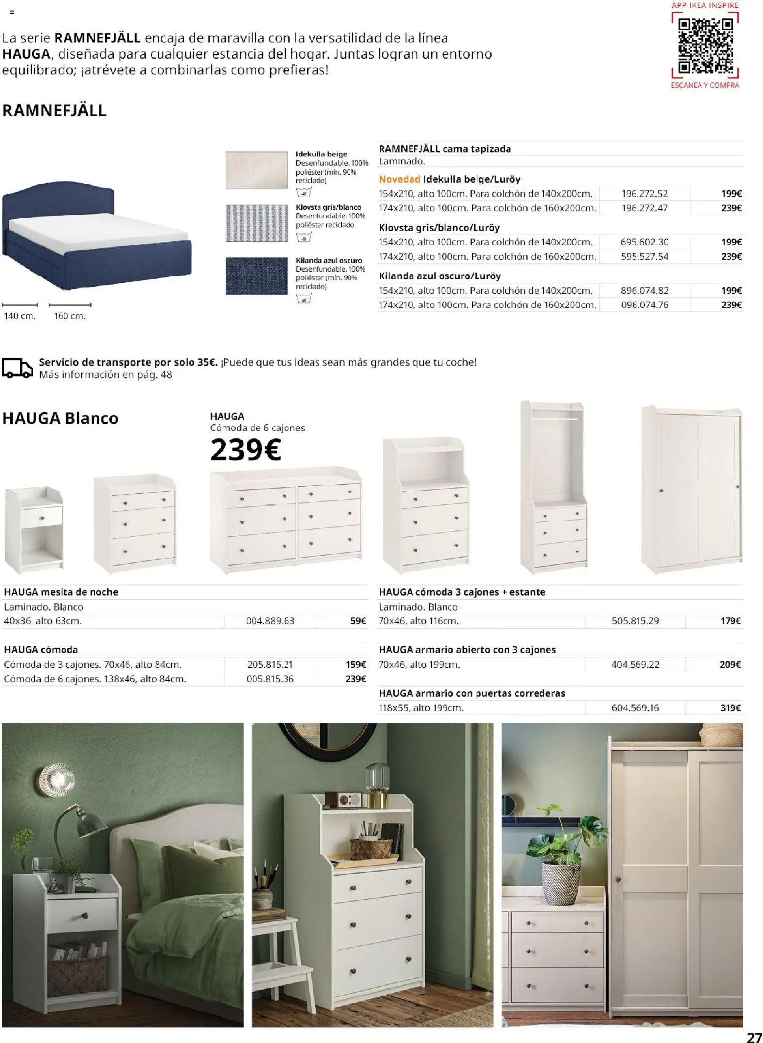 IKEA - Muebles para el dormitorio │ válido desde el 01/09/2026 | Página: 27 | Productos: Cómoda, Colchon, Cama, Armario
