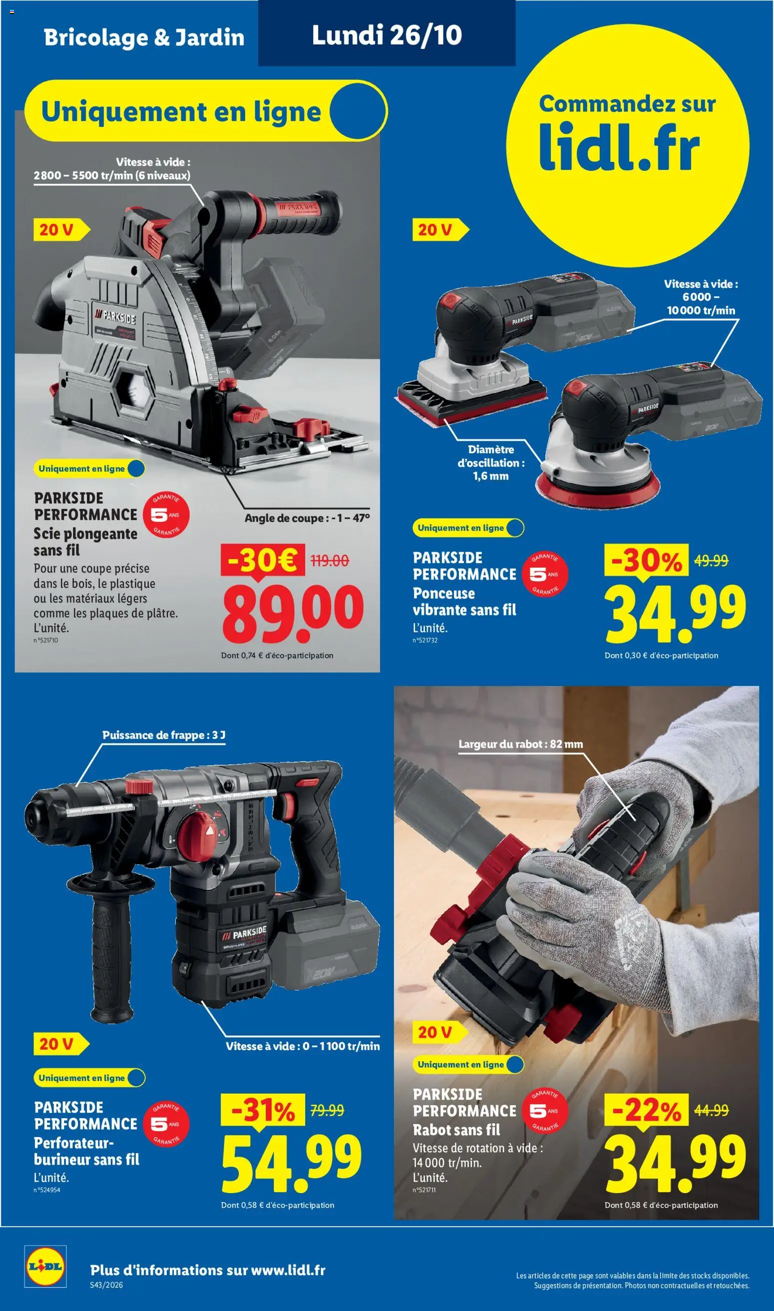 {H1} | Page: 2 | Produits: Bricolage, Parkside, Scie plongeante, Scie plongeante sans fil parkside
