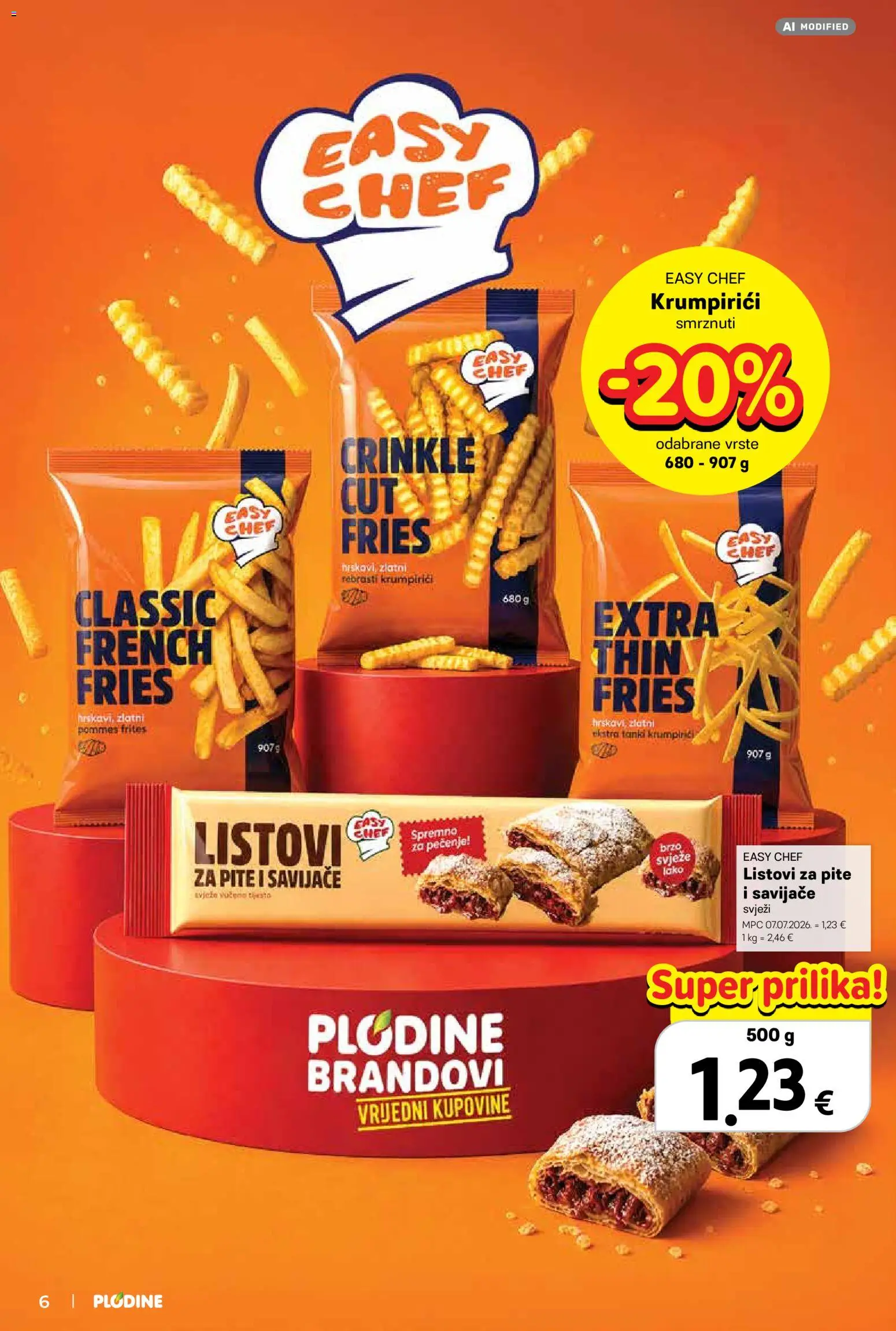 Plodine katalog | vrijedi od 02.09.2026 | Stranica: 6 | Proizvodi: Listovi za pite, Pommes frites