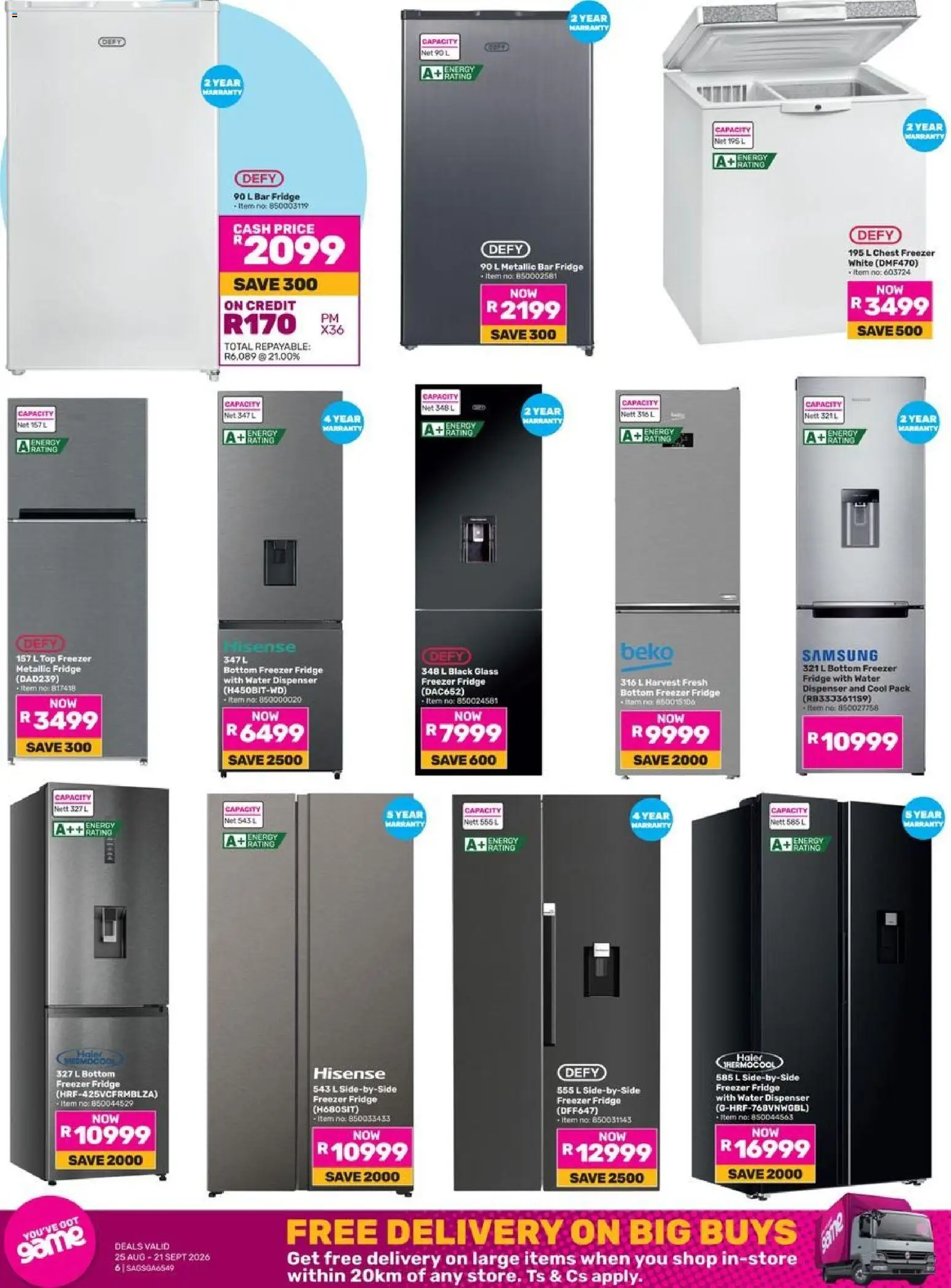 Game - Catalogue Do The Right Spring valid from 25/08/2026 | Page: 6 | Products: Water, Freezer, Fridge, Game