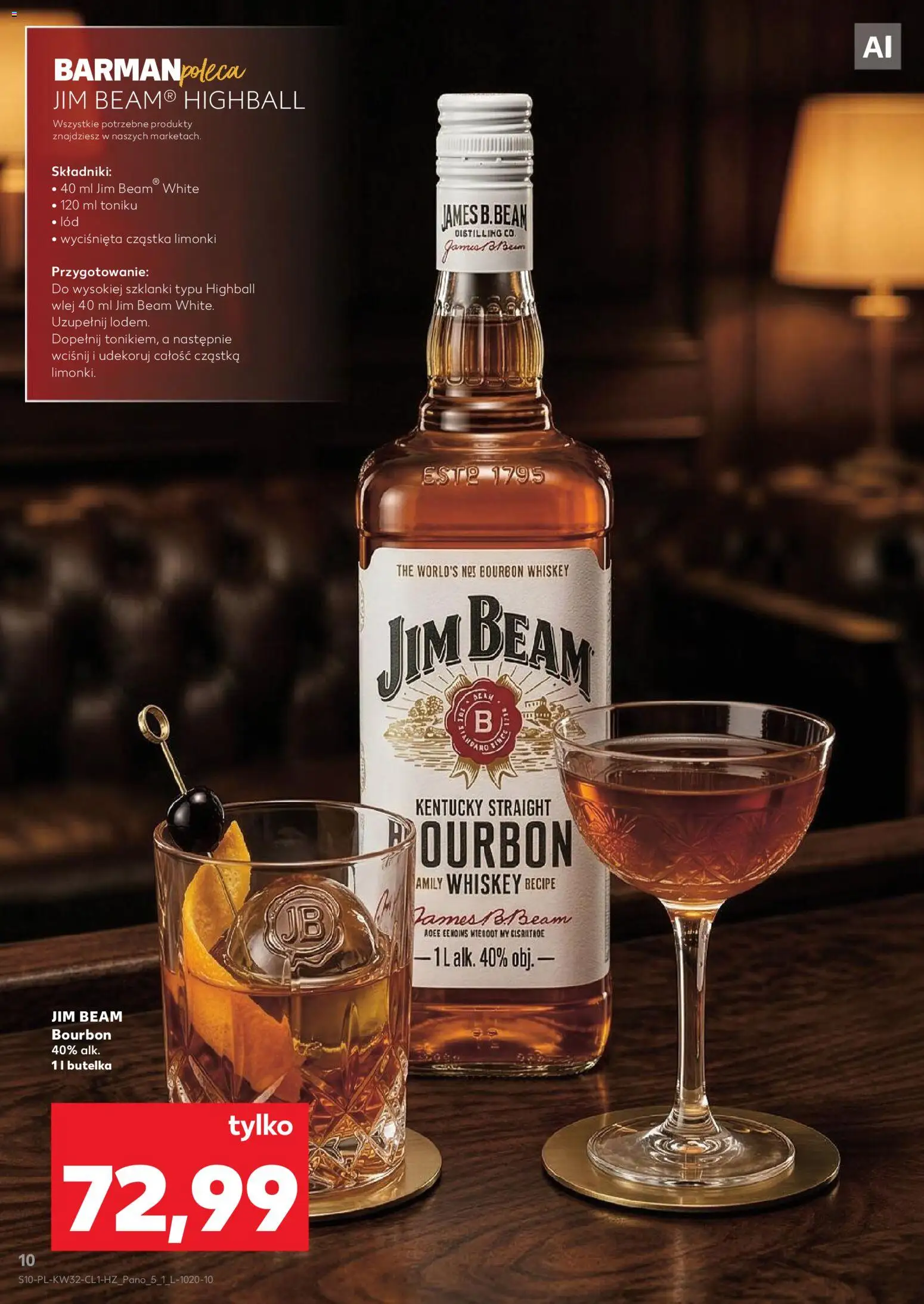 Kaufland Polsko leták - Barek od 06.08.2026 | Strana: 10 | Produkty: Whiskey, Jim Beam, Bourbon