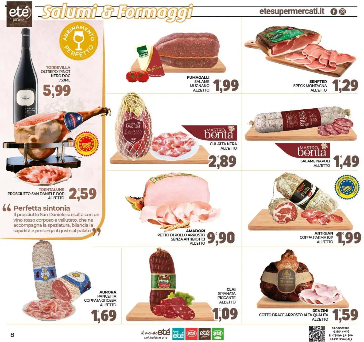 Volantino Eté del 19/08/2026 | Pagina: 8 | Prodotti: Tè, Pancetta, Vino, Vino rosso
