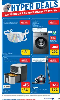 Carrefour folder week 34 - Voorbeeld van een folder van Carrefour, geldig van 19/08/2026 | Pagina: 49 | Producten: Wasmachine, Stofzuiger