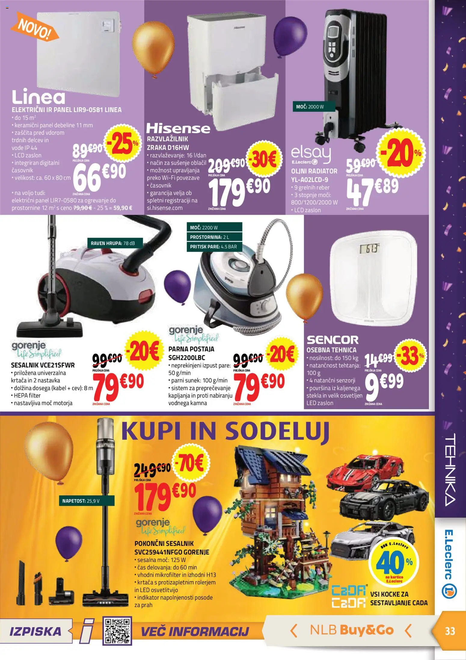 Novi E.leclerc katalog ponudbe – veljaven od 21.10.2026 | Stran: 5 | Izdelki: Radiator, Krtaca, Sesalnik, Časovnik