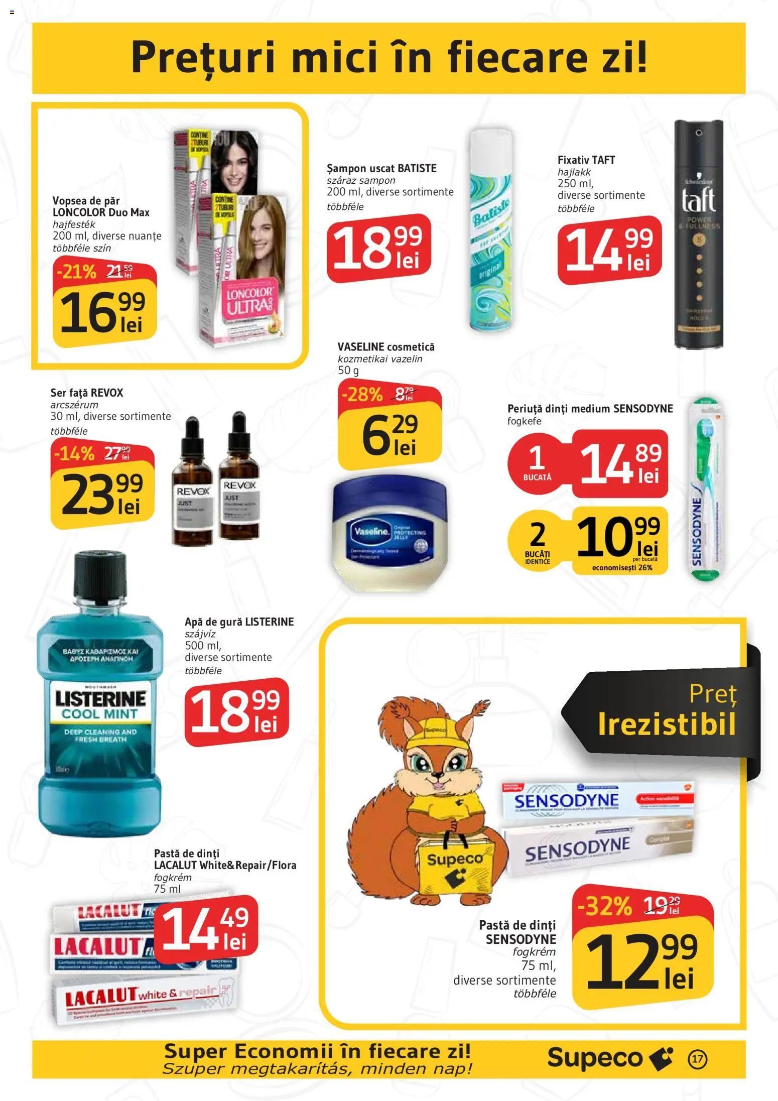 Noul catalog Supeco – valabil de la 15.10.2026 | Pagină: 17 | Produse: Vopsea, Șampon, Apă de gură, Apă