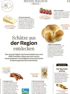 «Aus der Region»-Pfeffer-Thymian-Käse, Käse aus Amstoldingen BE mit Pfeffer und Thymian. ab 16.09.2026 gültig | Seite: 41
