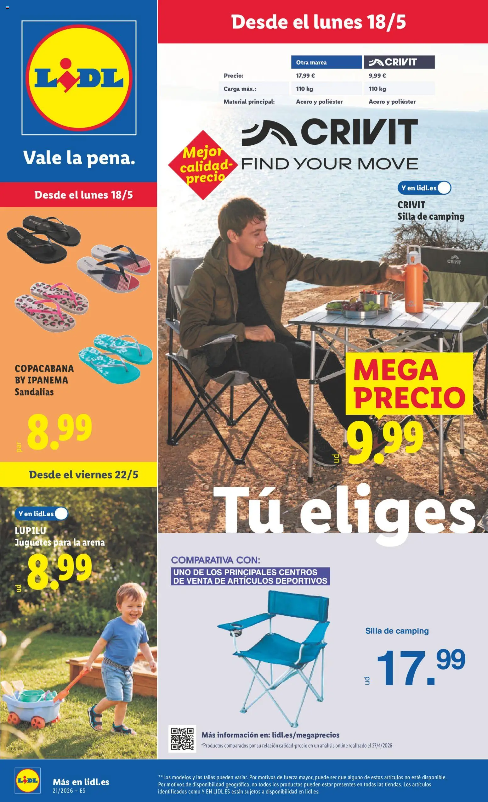 Lidl folleto de bazar │ válido desde el 18.05.2026 | Página: 1 | Productos: console Nintendo Switch, Sandalias, Juguetes, Silla