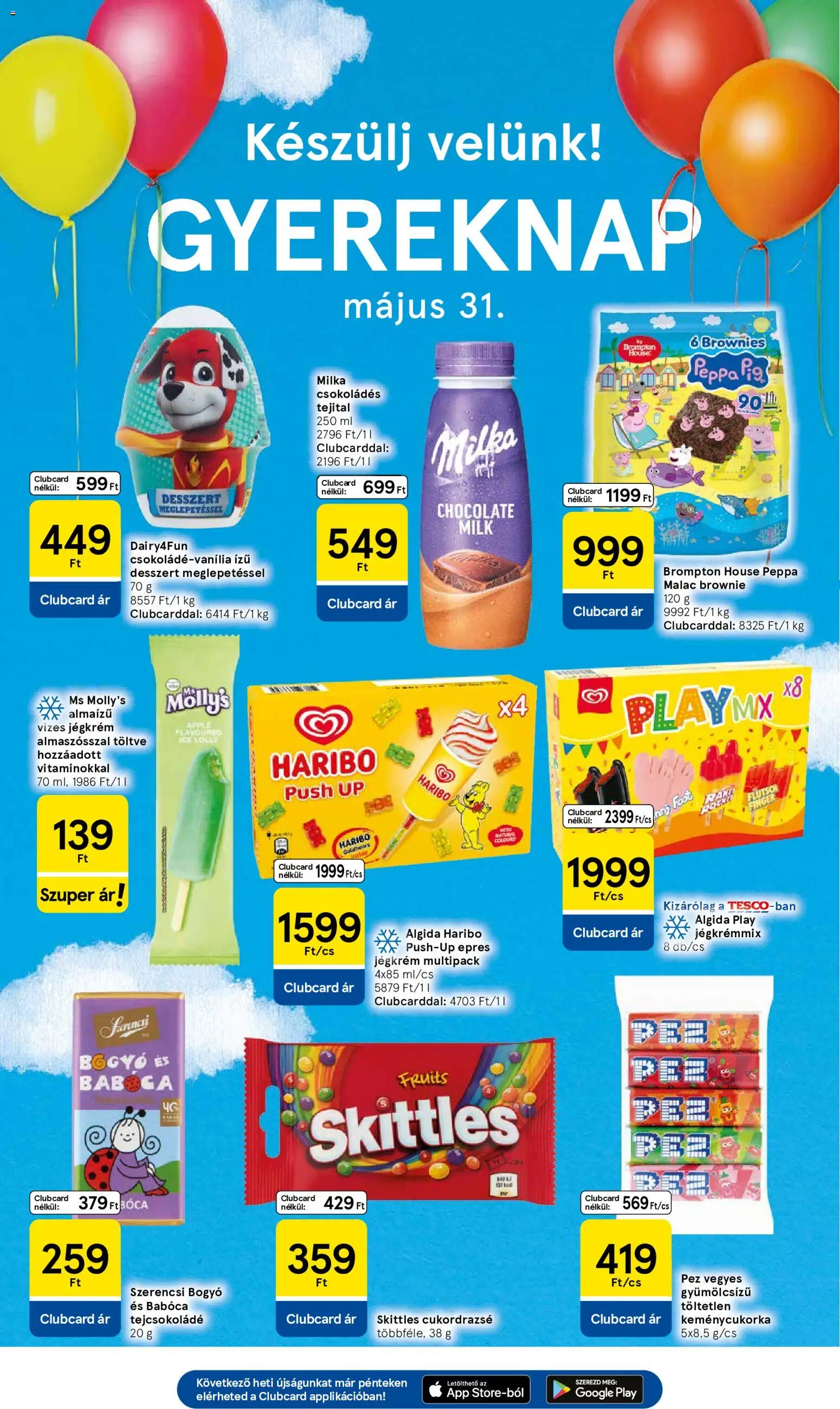 Tesco akciós ujság - amely érvényes a következő dátumtól: 28.05.2026 | Oldal: 11 | Termékek: Tejcsokoládé, Brownie, Jégkrém