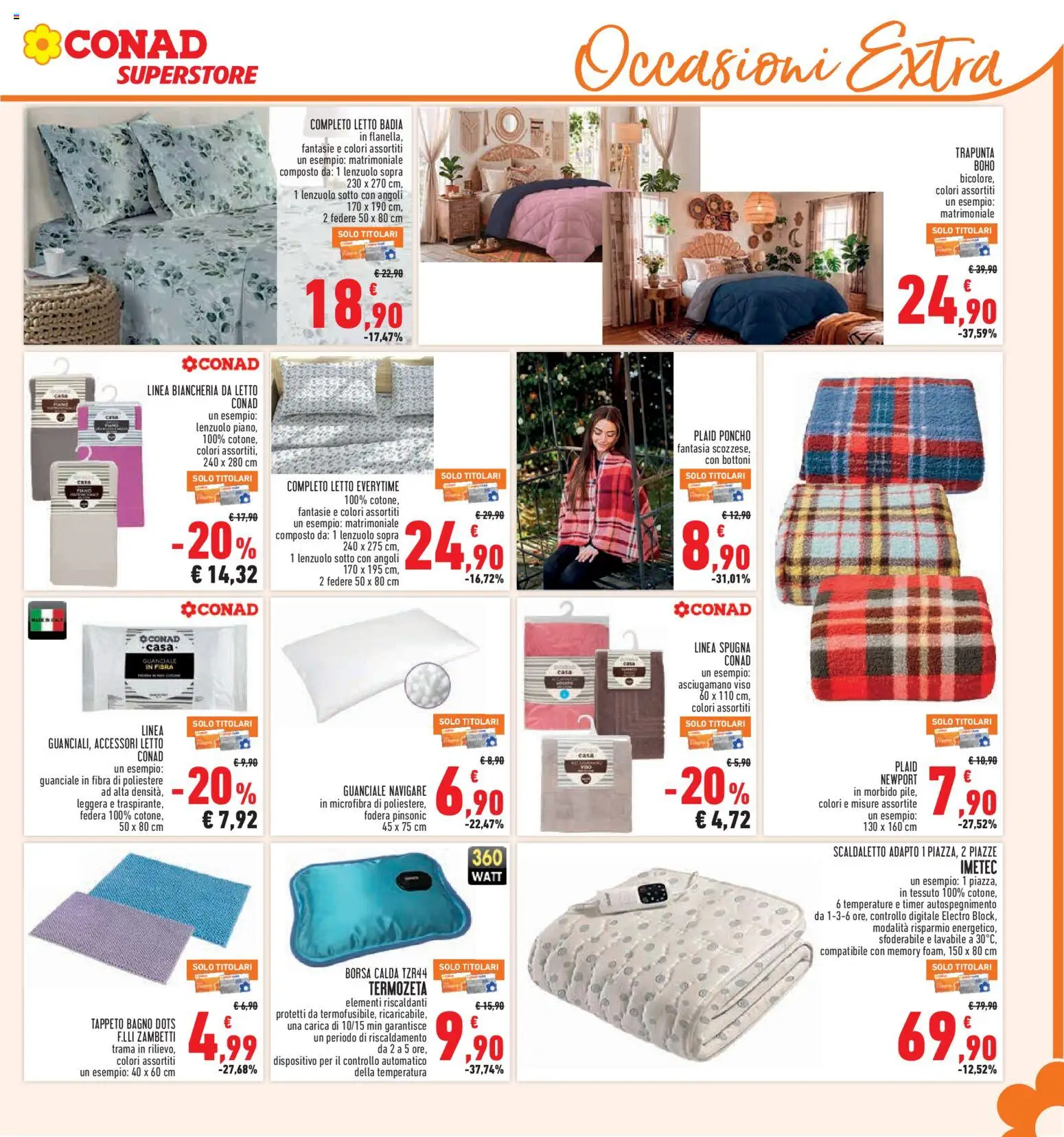 Volantino Conad del 05/11/2026 | Pagina: 31 | Prodotti: Plaid, Tappeto, Federa, Guanciale