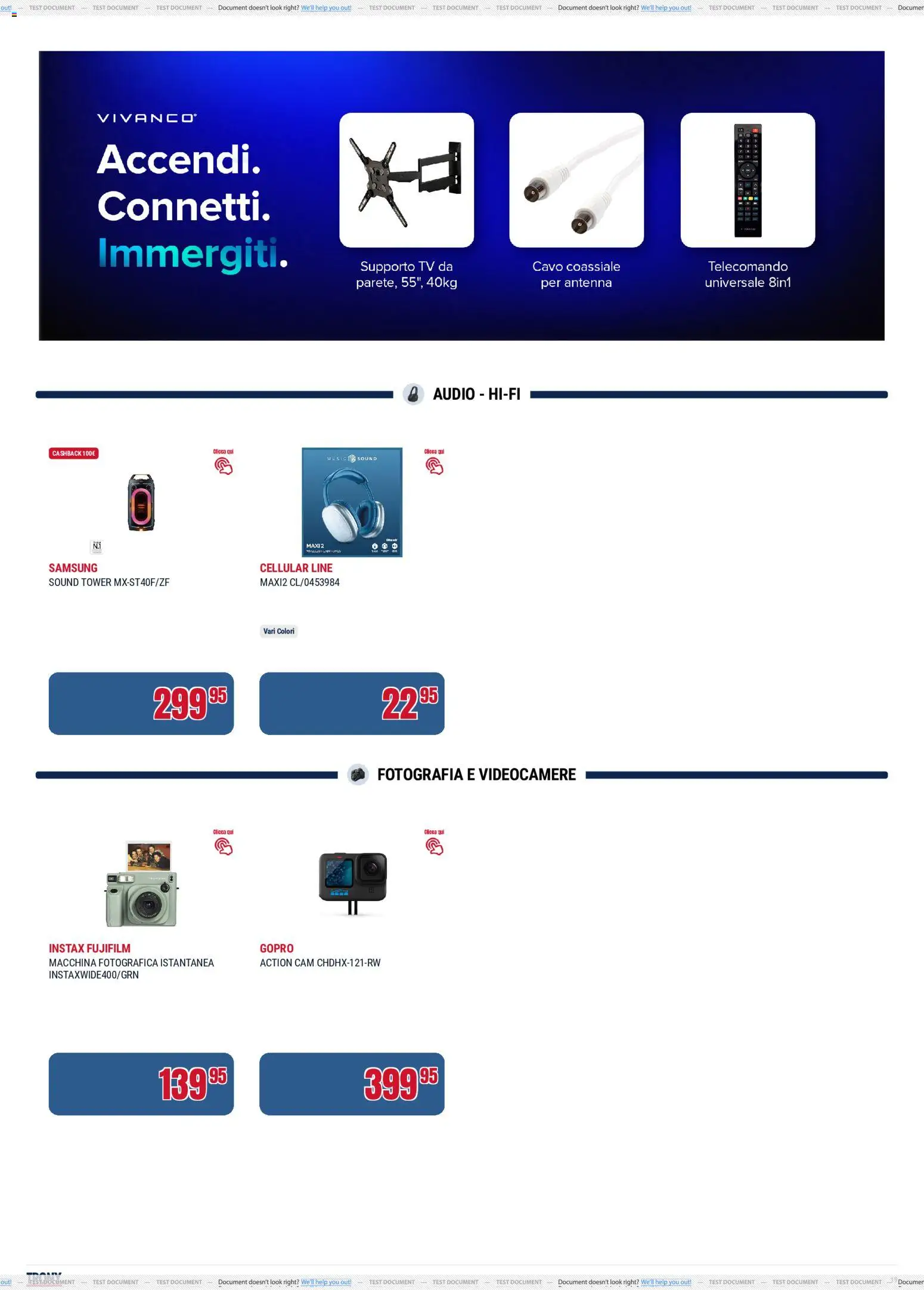 Volantino Trony del 21.05.2026 | Pagina: 19 | Prodotti: Telecomando, Action cam, Audio, Samsung