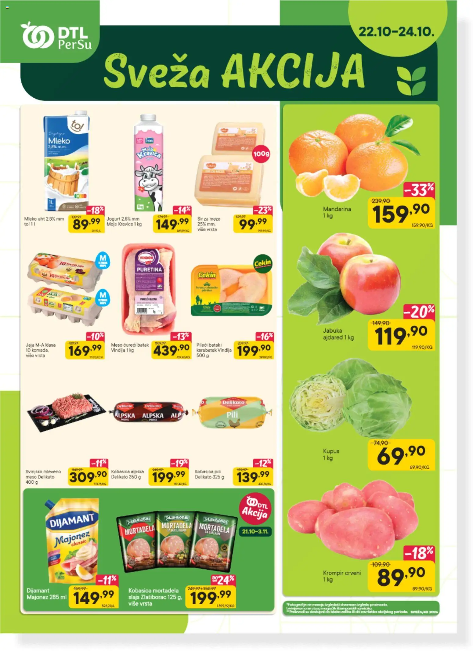 PerSu katalog - važi od 22.10.2026 | Strana: 1 | Proizvode: Majonez, Moja kravica, Jogurt, Kobasica