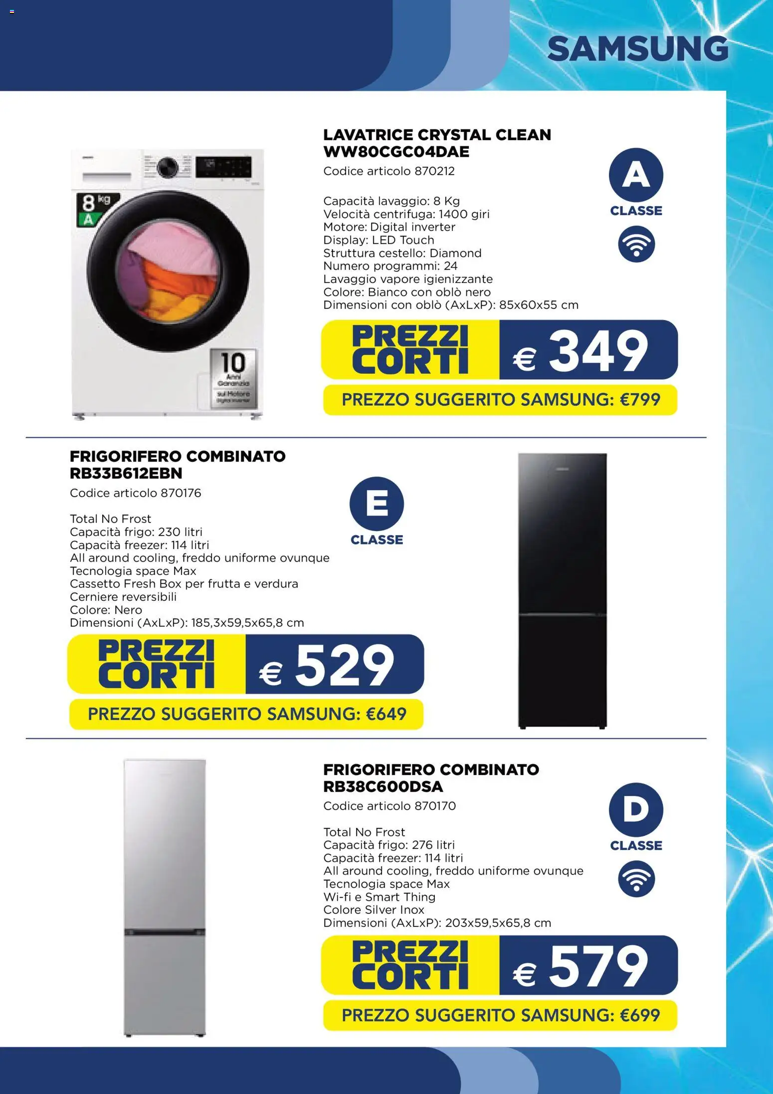 Volantino Esselunga S del 01/10/2026 | Pagina: 5 | Prodotti: Frutta, Freezer, Lavatrice, Samsung