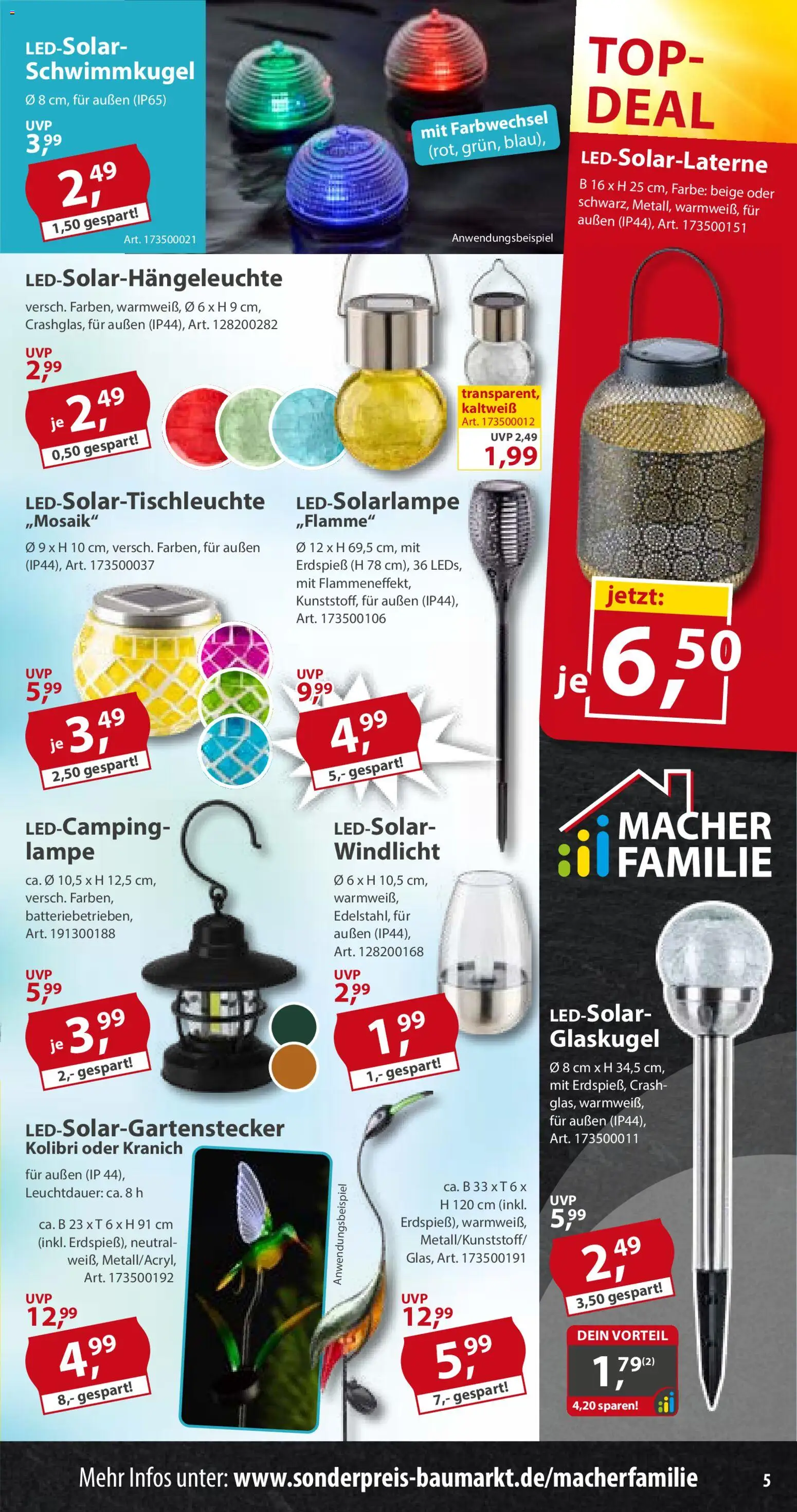 Sonderpreis Baumarkt Prospekt – gültig ab 06.06.2026 | Seite: 5 | Produkte: Top, Lampe