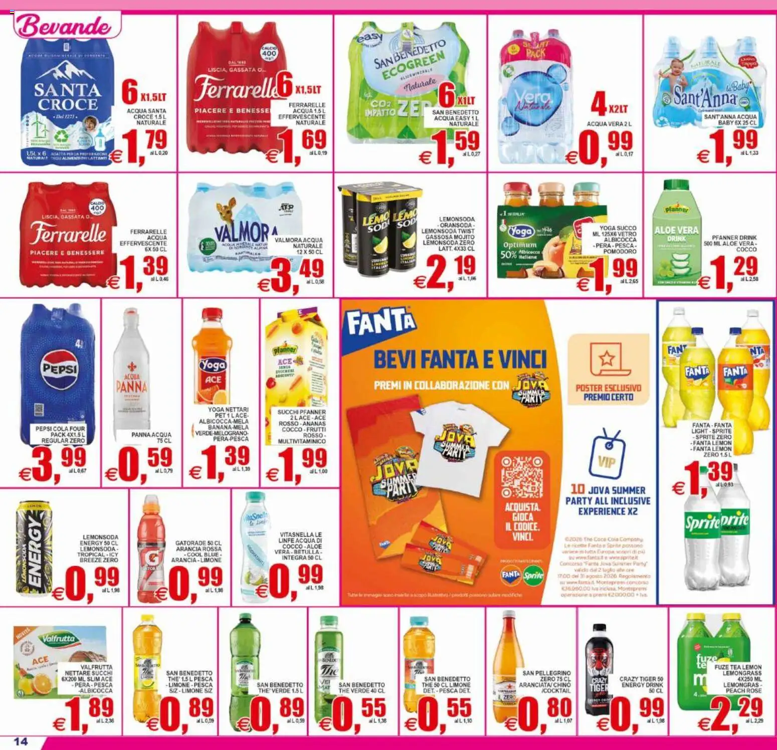 Volantino Pewex del 10/07/2026 | Pagina: 14 | Prodotti: Panna, Pera, Pepsi, Ferrarelle