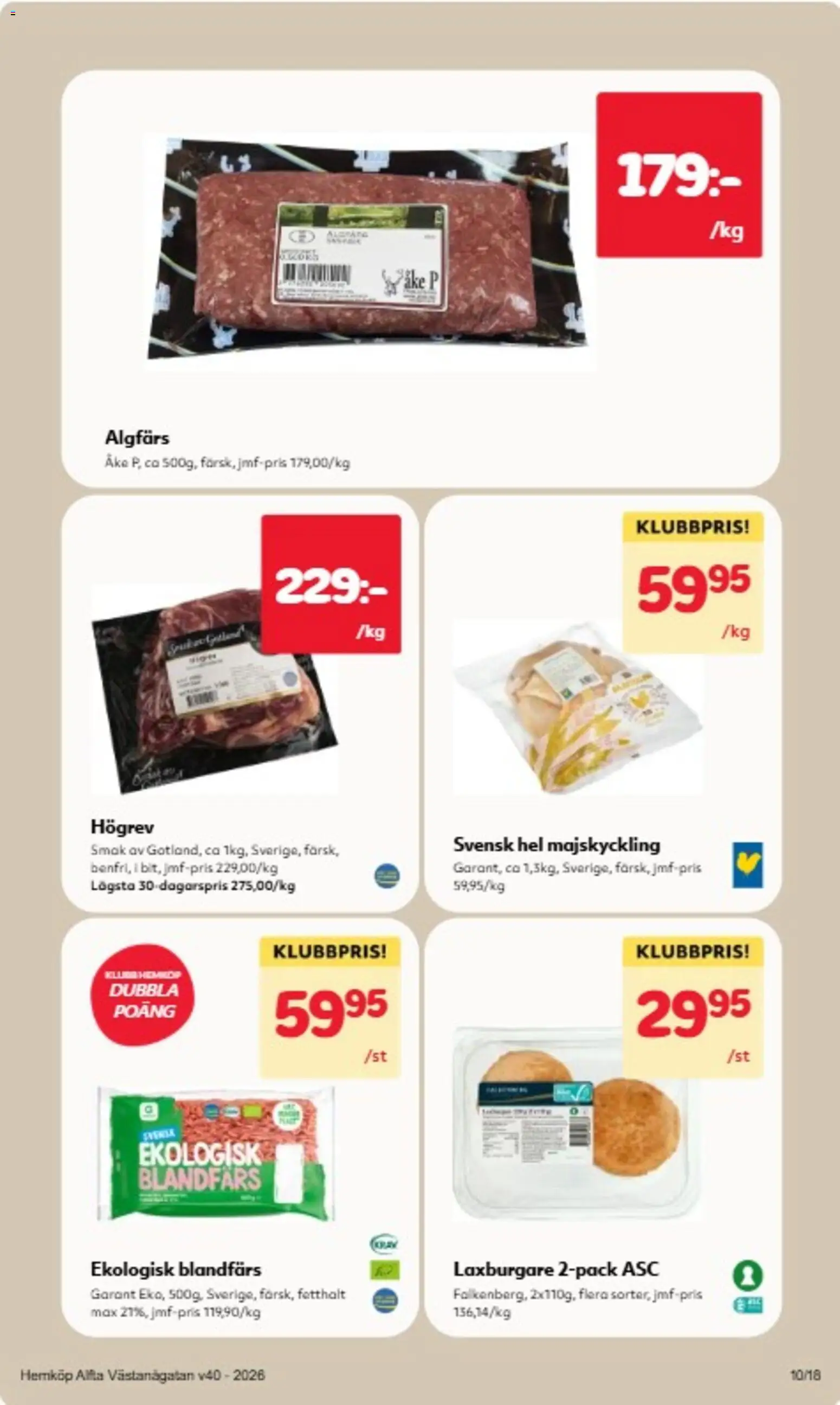 Hemköp reklamblad aktuell från 28/09/2026 | Sida: 10 | Produkter: Blandfärs