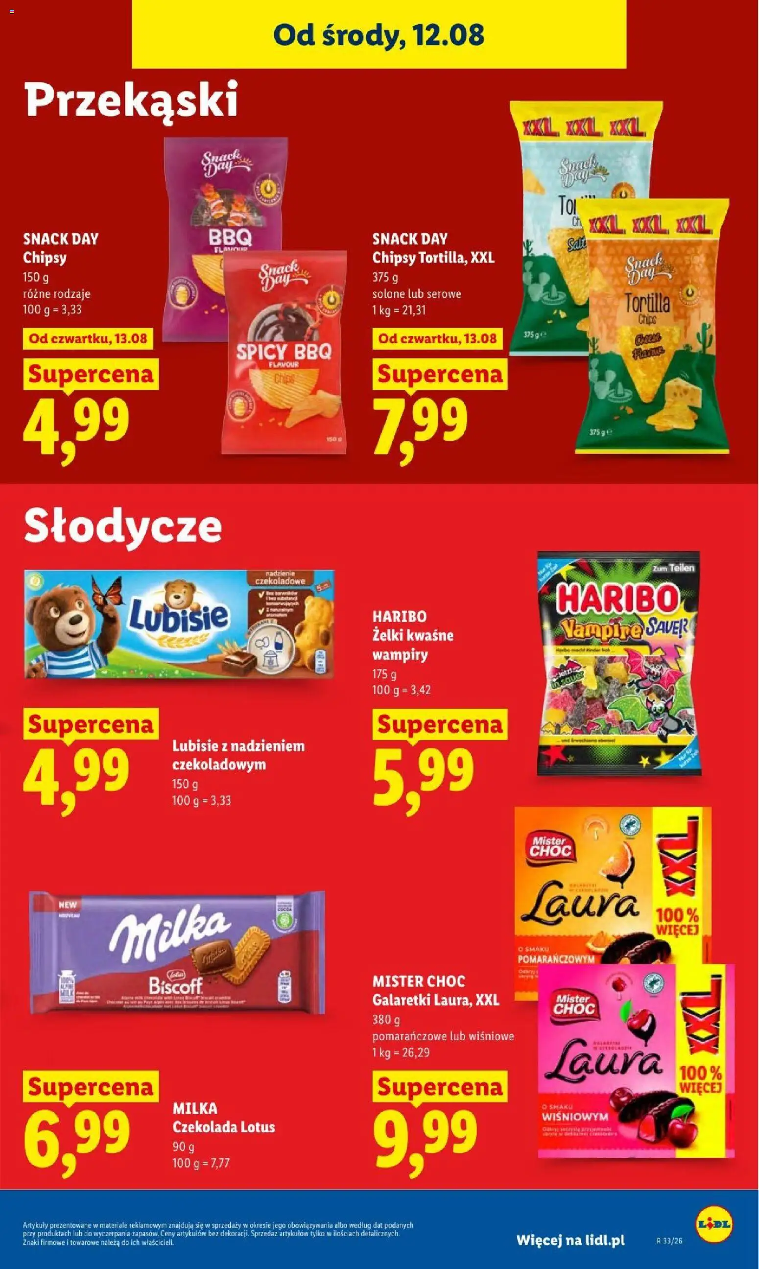 Lidl gazetka od 12.08.2026 | Strona: 81 | Produkty: Chipsy, Przekąski, Milka, Czekolada