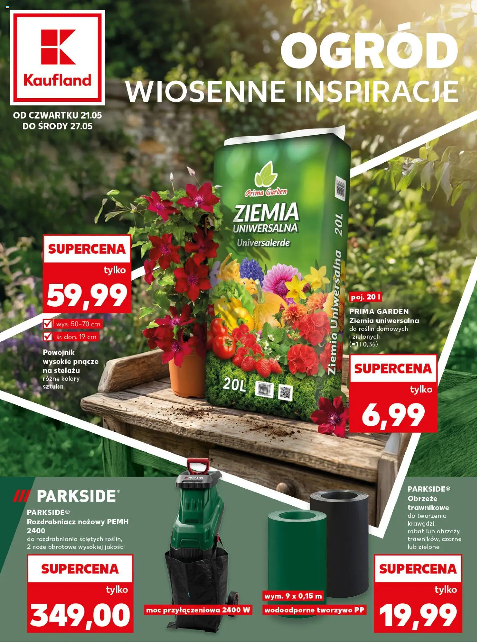 Kaufland Polsko leták - Wiosenne inspiracje od 21.05.2026 | Strana: 1 | Produkty: Parkside, Nože
