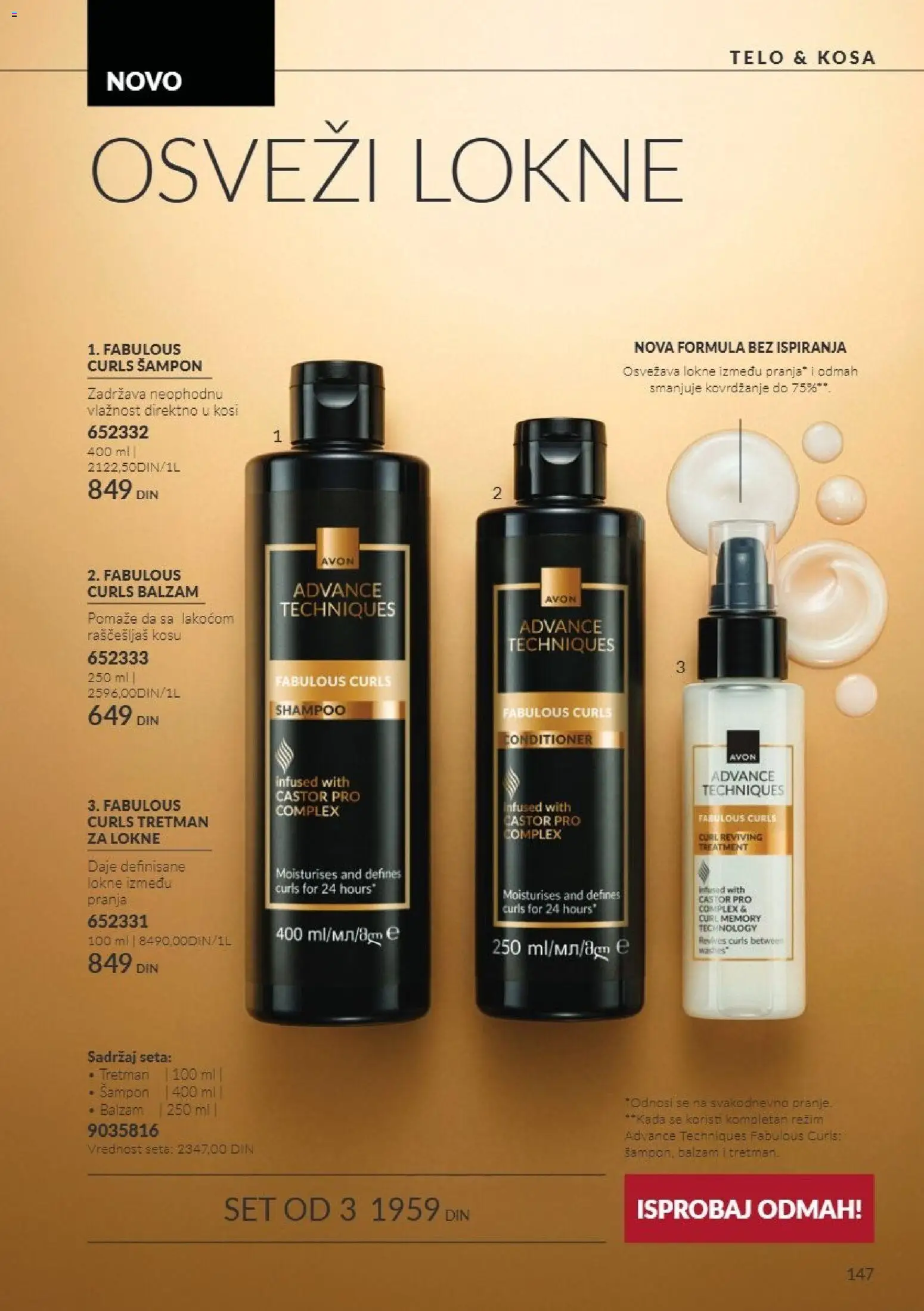 AVON katalog - važi od 01.10.2026 | Strana: 147 | Proizvode: Šampon, Balzam