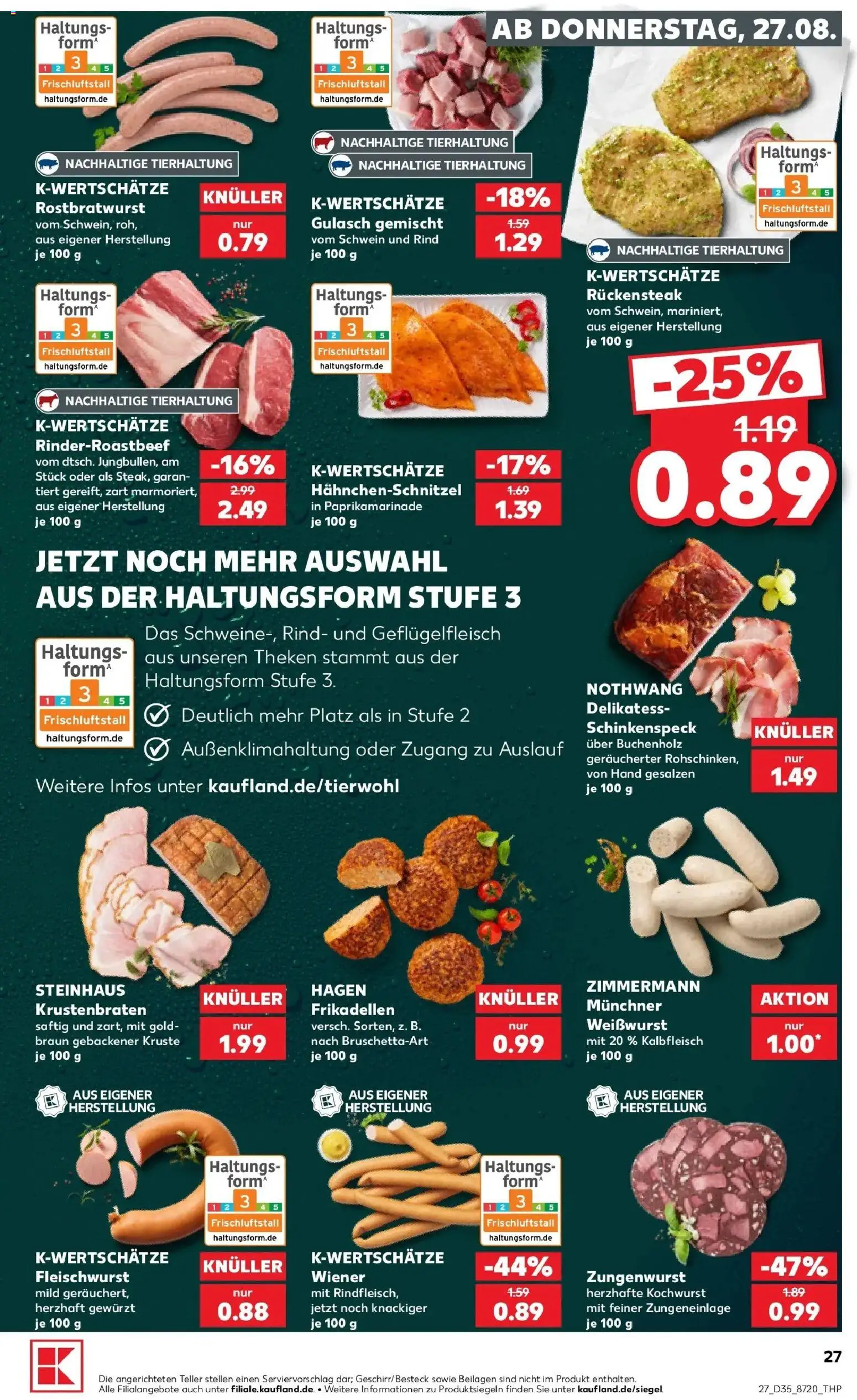 Prospekt Kaufland ab 24.08.2026 » Angebote Online zum Blättern | Seite: 38 | Produkte: Beilagen, Weißwurst, Krustenbraten, Gulasch