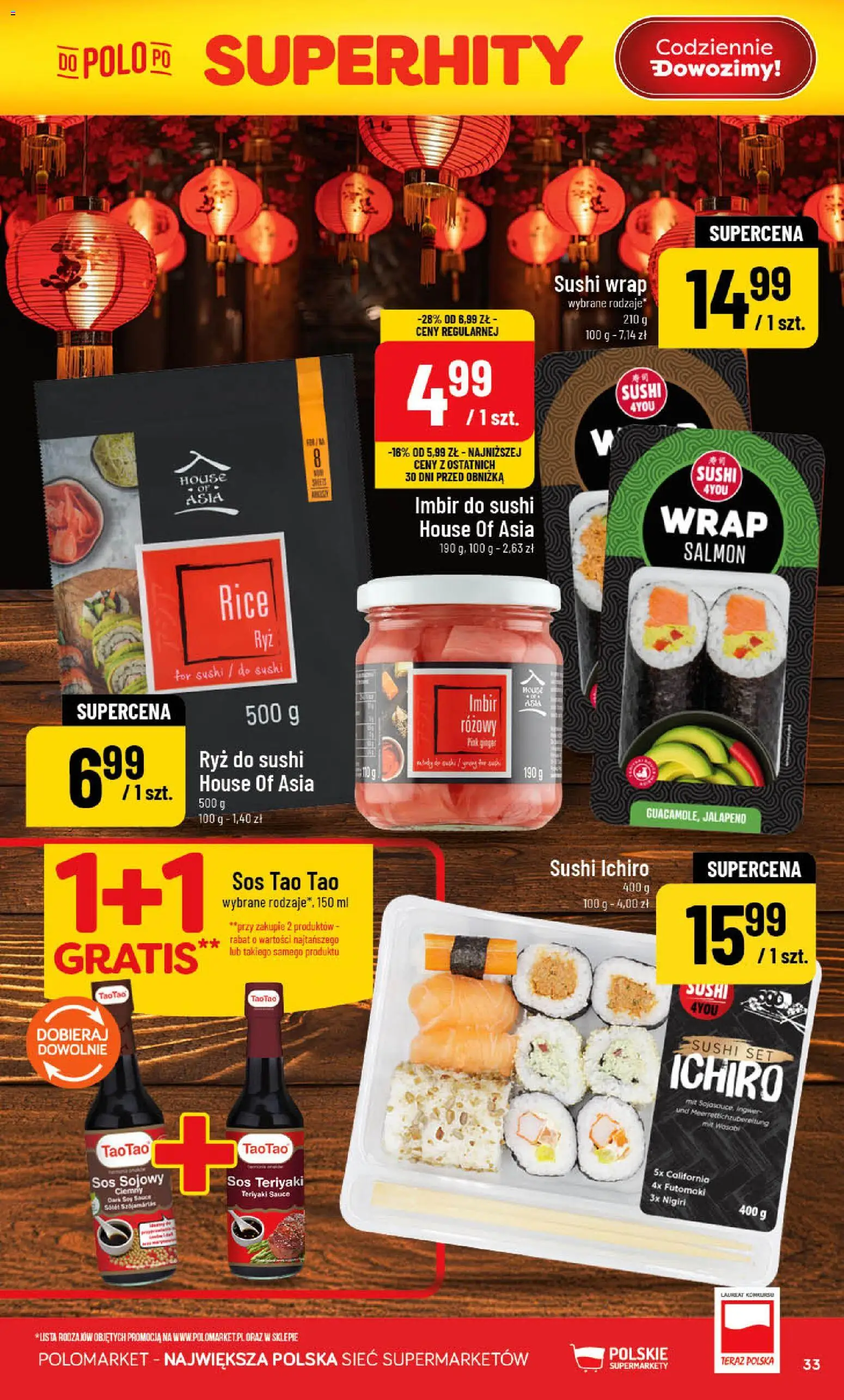POLOmarket gazetka od 17.06.2026 | Strona: 33 | Produkty: Sos teriyaki, Imbir, Sos sojowy, Ryż