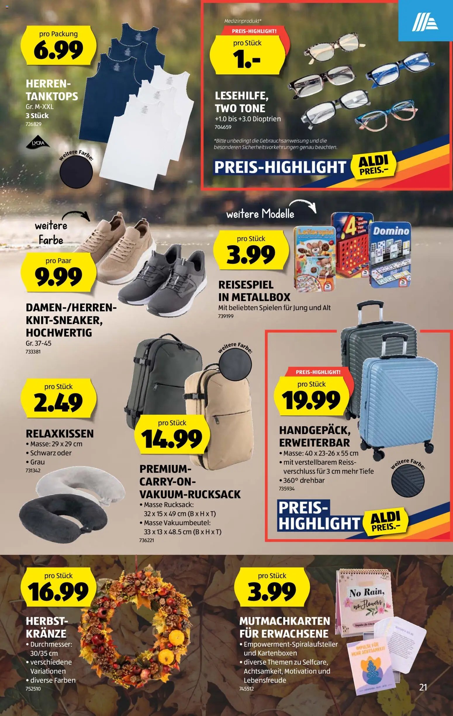 Aldi aktionen – gültig ab 03.09.2026 | Seite: 21 | Produkte: Tanktops, Rucksack