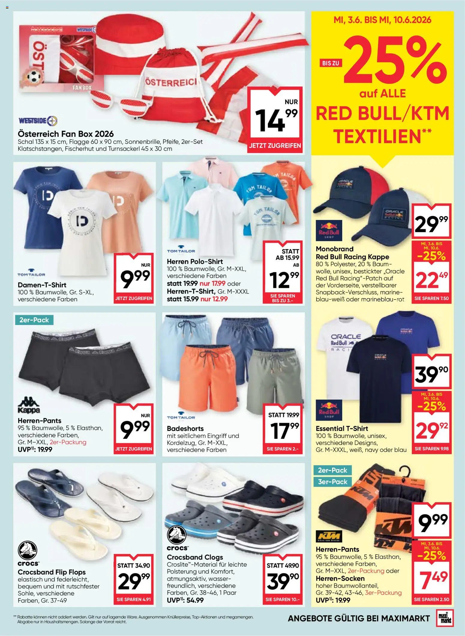 Maximarkt Flugblatt gültig ab 03.06.2026 | Seite: 19 | Produkte: Wasser, Flops, Schal, Box