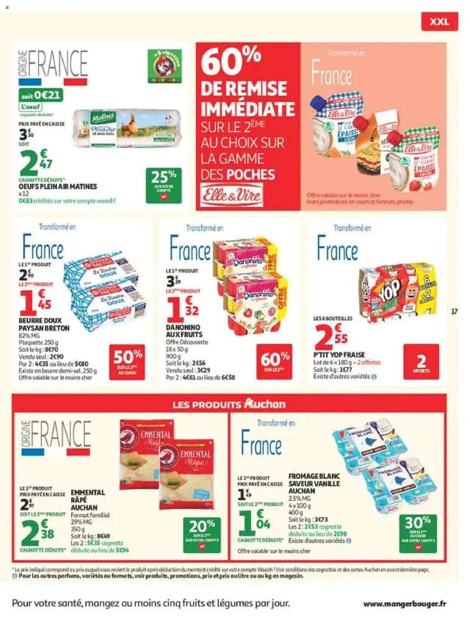 {H1} | Page: 17 | Produits: Fraise, Emmental, Beurre, Œufs