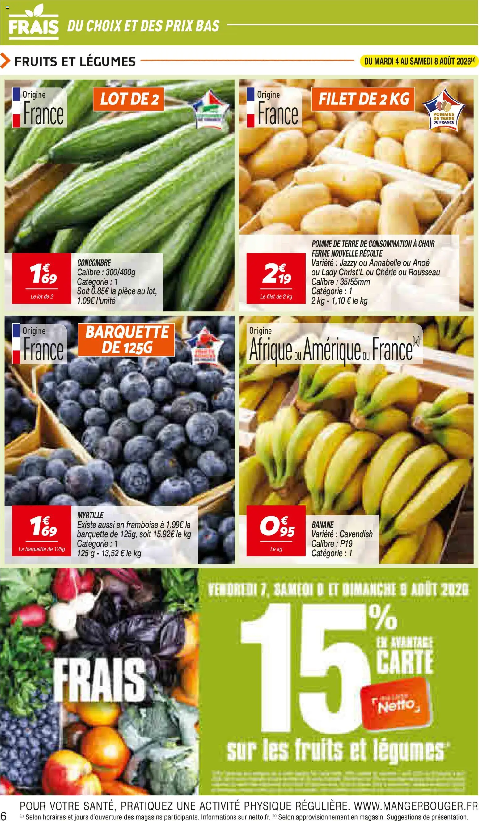 {H1} | Page: 6 | Produits: Fruits, Les fruits et légumes, Banane, Pommes de terre