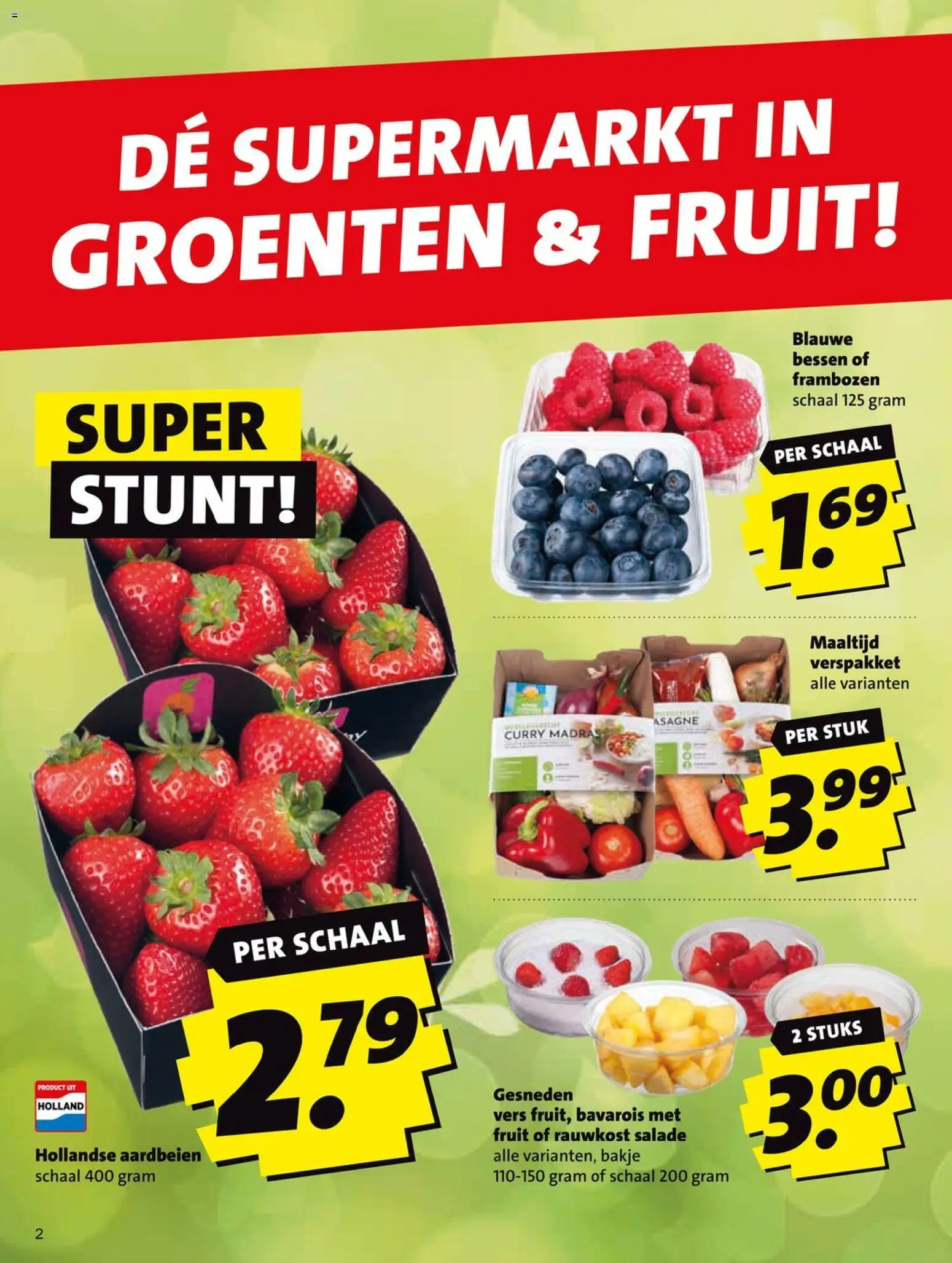 {H1} | Pagina: 2 | Producten: Aardbeien, Schaal, Salade, Groenten