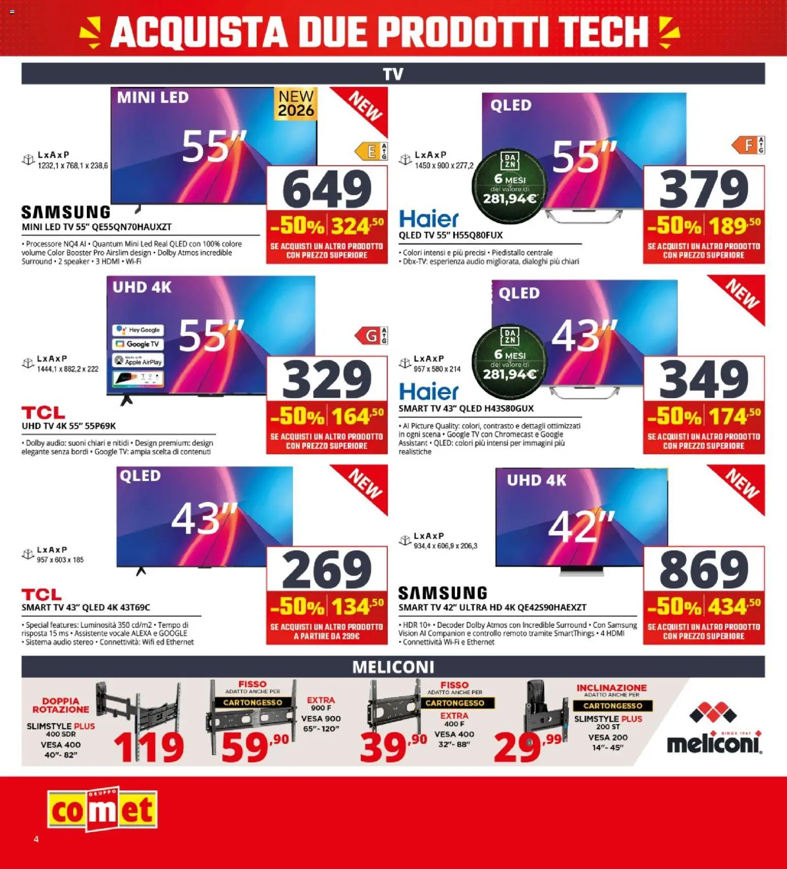 Volantino Comet del 24/09/2026 | Pagina: 4 | Prodotti: smart TV, TV, Audio, Samsung