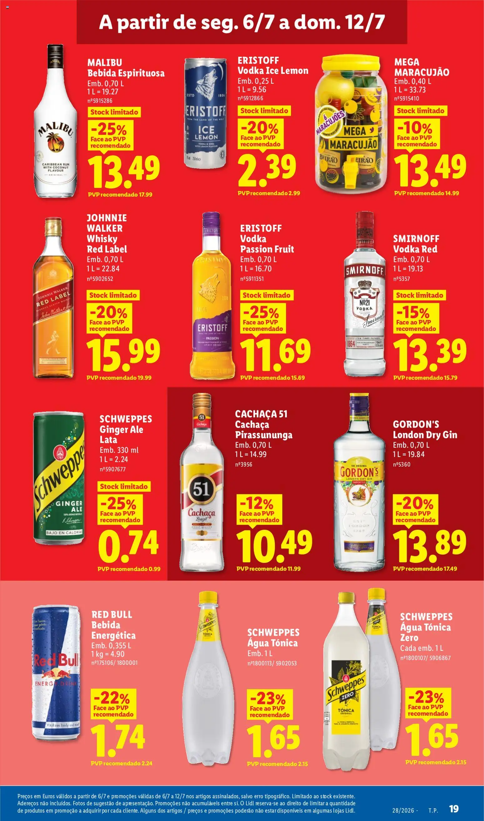 Lidl folheto │ válido de 06/07/2026 | Página: 19 | Produtos: Whisky, Gin, Bebida, Soda