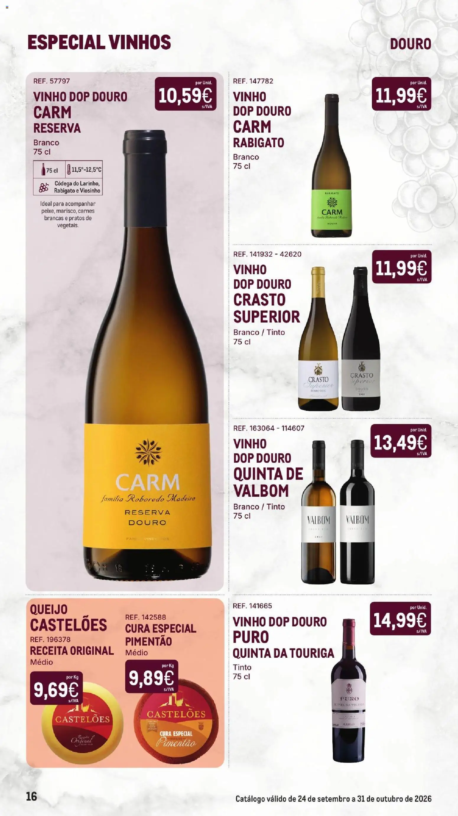 Makro Especial Vinhos │ válido de 24/09/2026 | Página: 16 | Produtos: Pratos, Pimentão, Queijo, Vinho